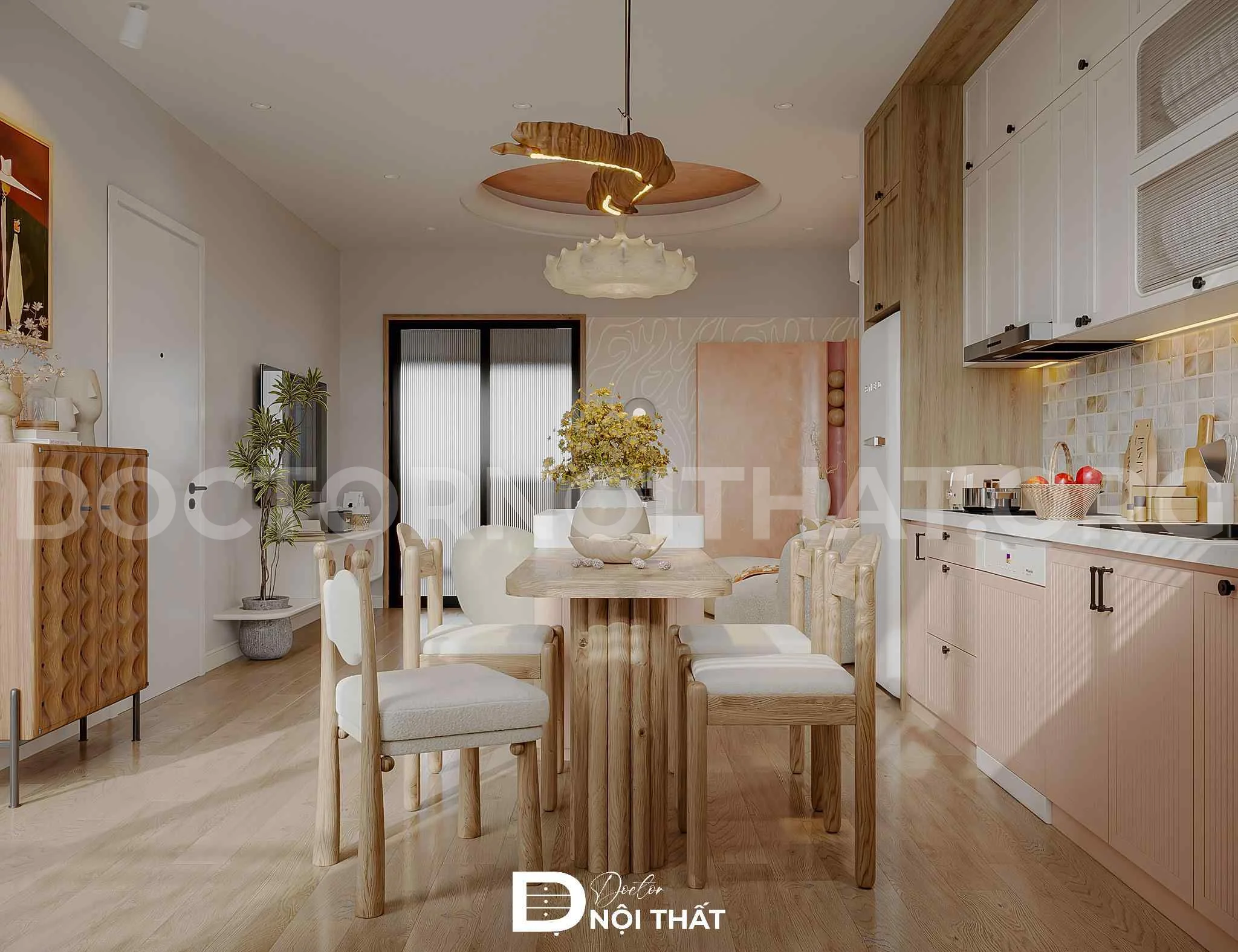 Dự án thiết kế nội thất căn hộ 3 phòng ngủ 90m2 phong cách Bắc Âu - Ảnh 2