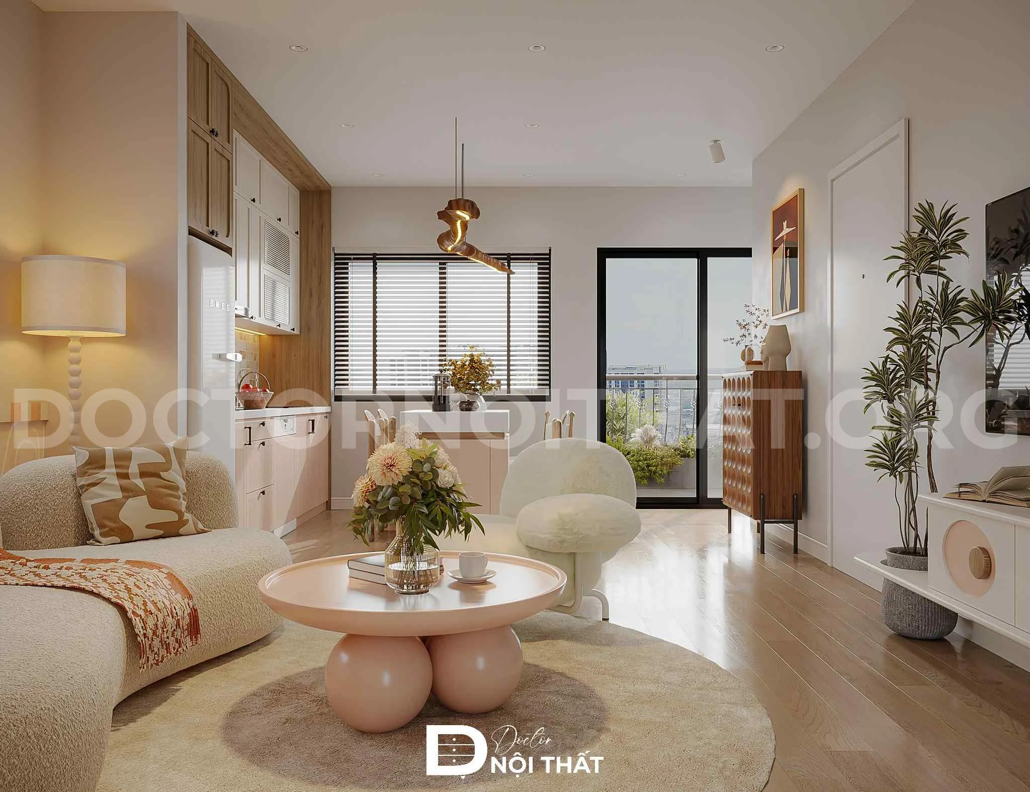 Dự án thiết kế nội thất căn hộ 3 phòng ngủ 90m2 phong cách Bắc Âu - Ảnh 4