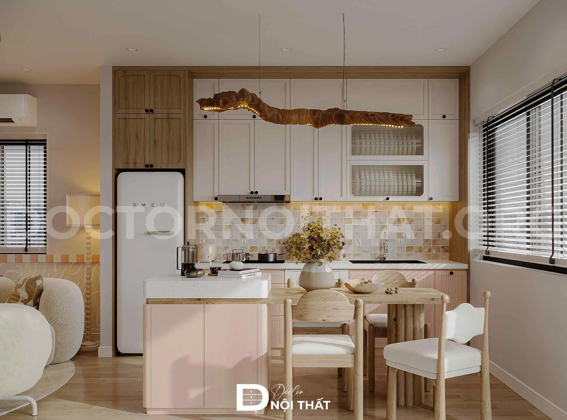 Dự án thiết kế nội thất căn hộ 3 phòng ngủ 90m2 phong cách Bắc Âu - Ảnh 6