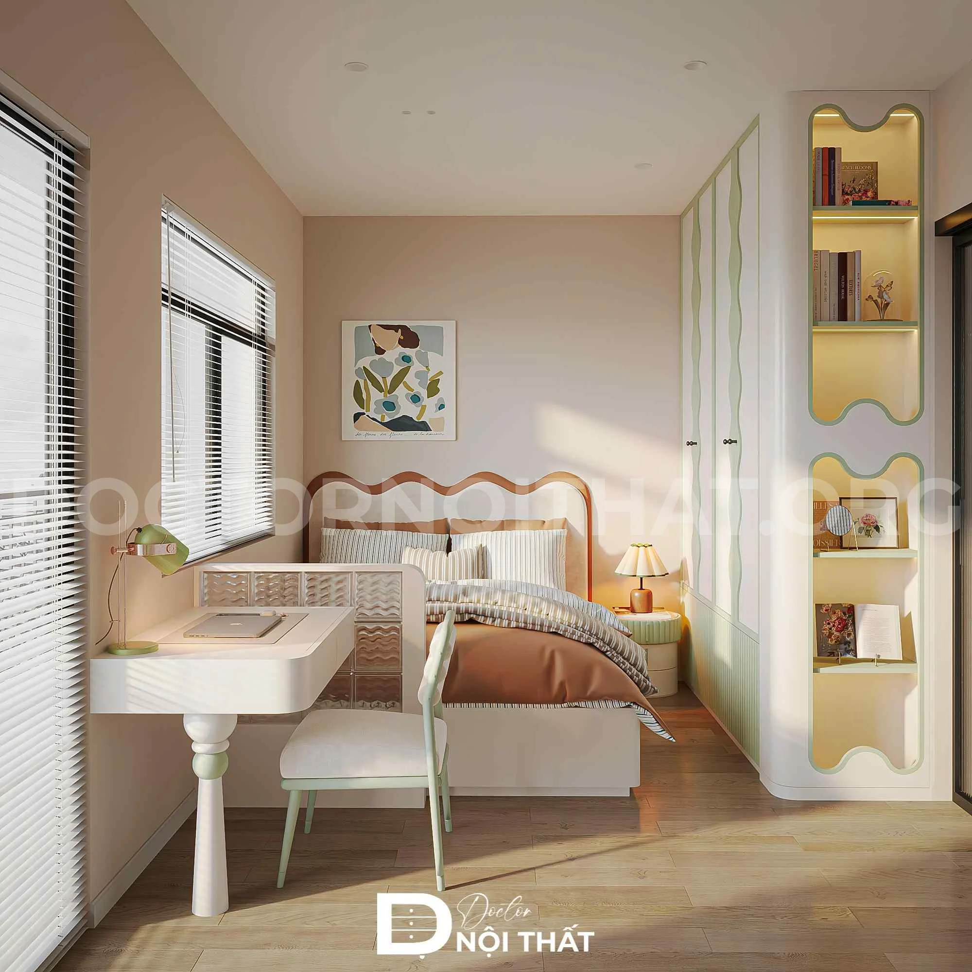 Dự án thiết kế nội thất căn hộ 3 phòng ngủ 90m2 phong cách Bắc Âu - Ảnh 7