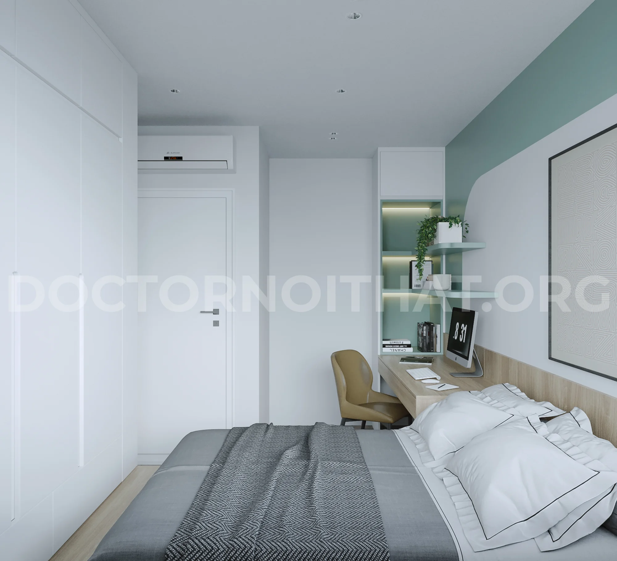 Dự án thiết kế nội thất 2 phòng ngủ chung cư cho anh Minh - Ảnh 2