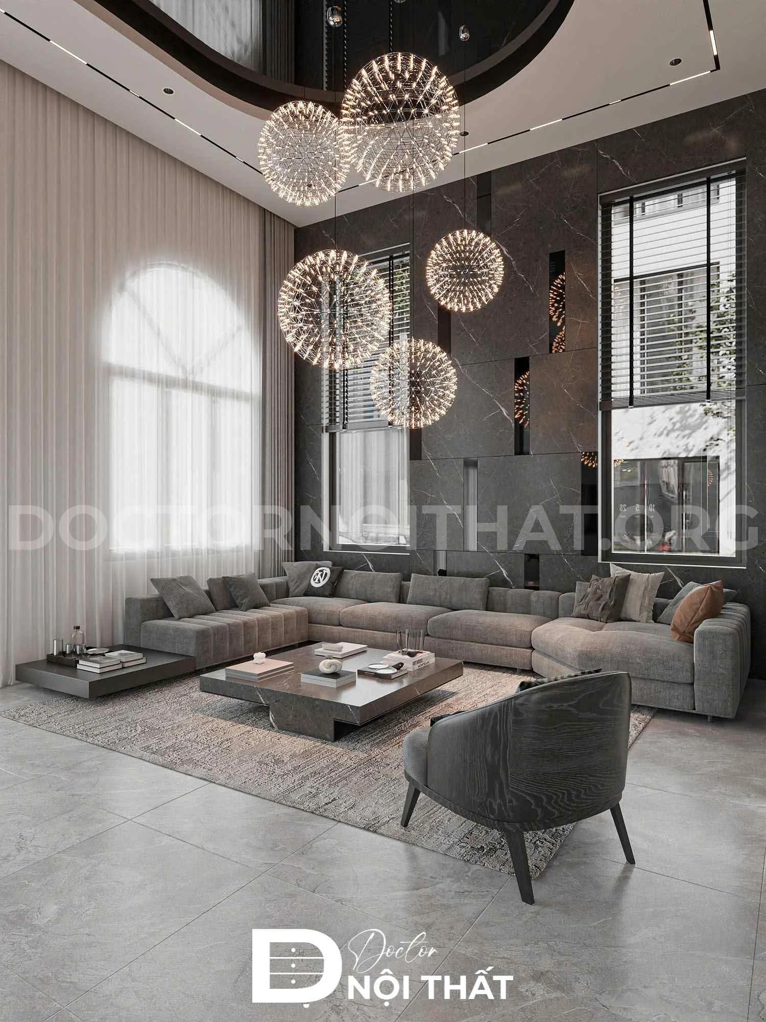 Dự án thiết kế nội thất biệt thự 270m2 hiện đại tại Hà Nội - Ảnh 3