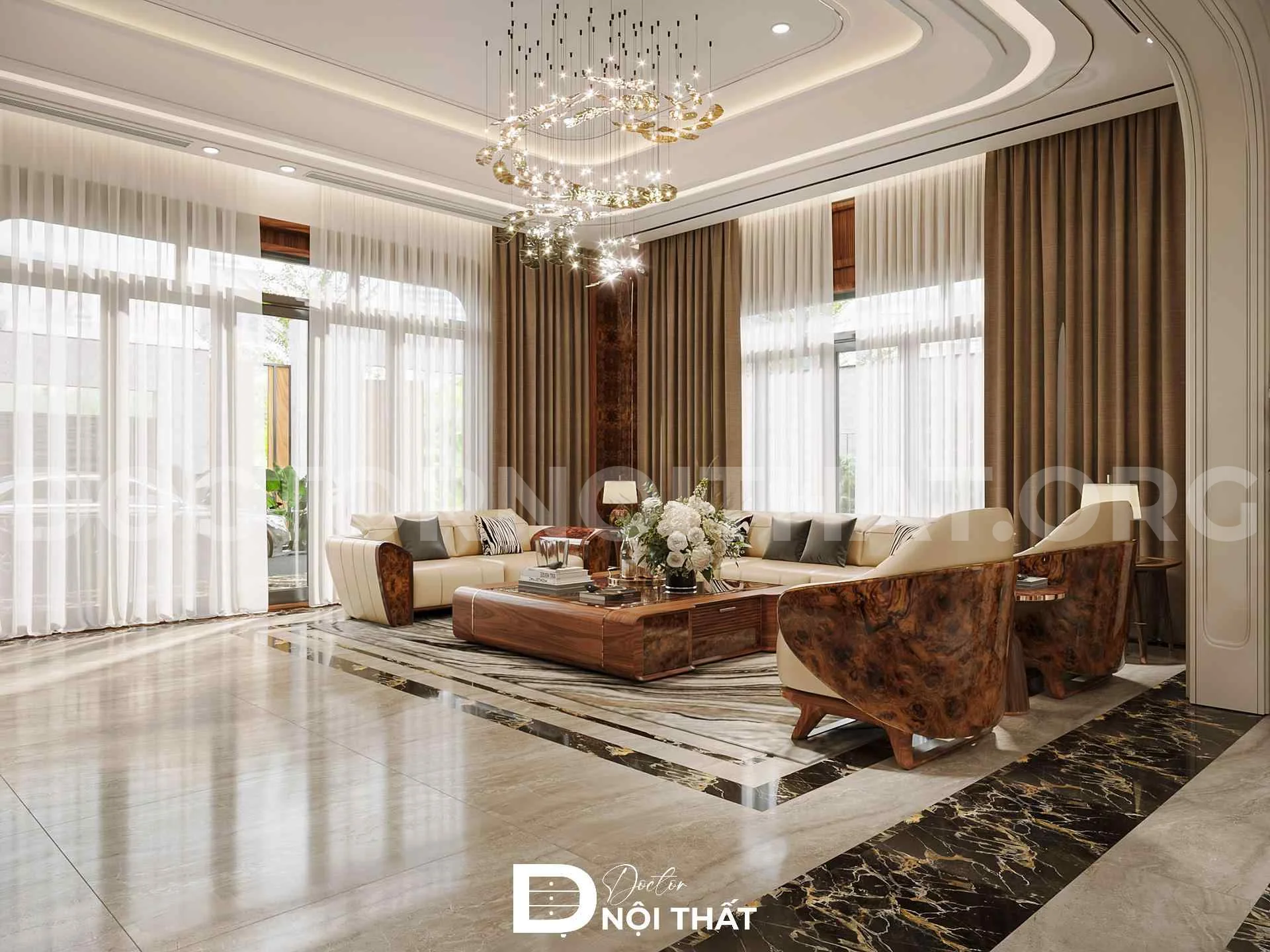 Dự án thiết kế nội thất biệt thự gỗ óc chó tại Nghệ An – anh Phúc - Ảnh 3