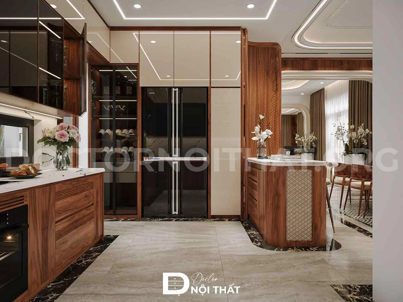 Dự án thiết kế nội thất biệt thự gỗ óc chó tại Nghệ An – anh Phúc - Ảnh 4