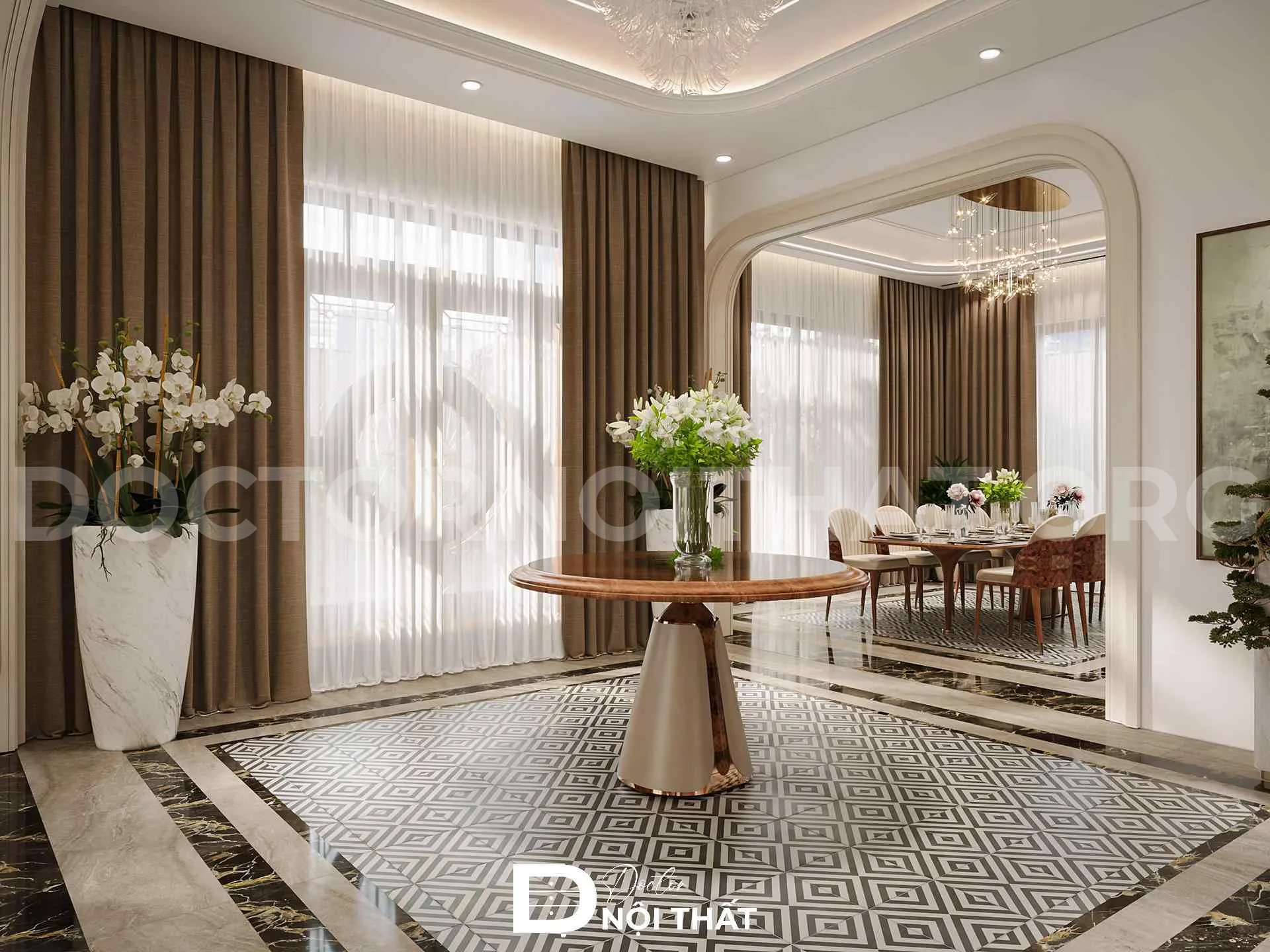 Dự án thiết kế nội thất biệt thự gỗ óc chó tại Nghệ An – anh Phúc - Ảnh 5