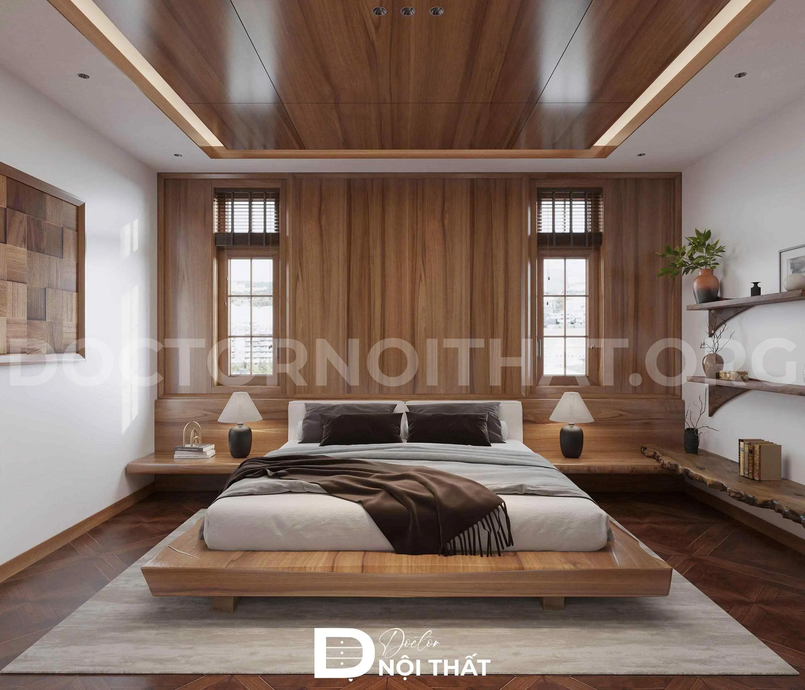 Dự án thiết kế nội thất biệt thự hiện đại gỗ tự nhiên tại Hưng Yên - Ảnh 4