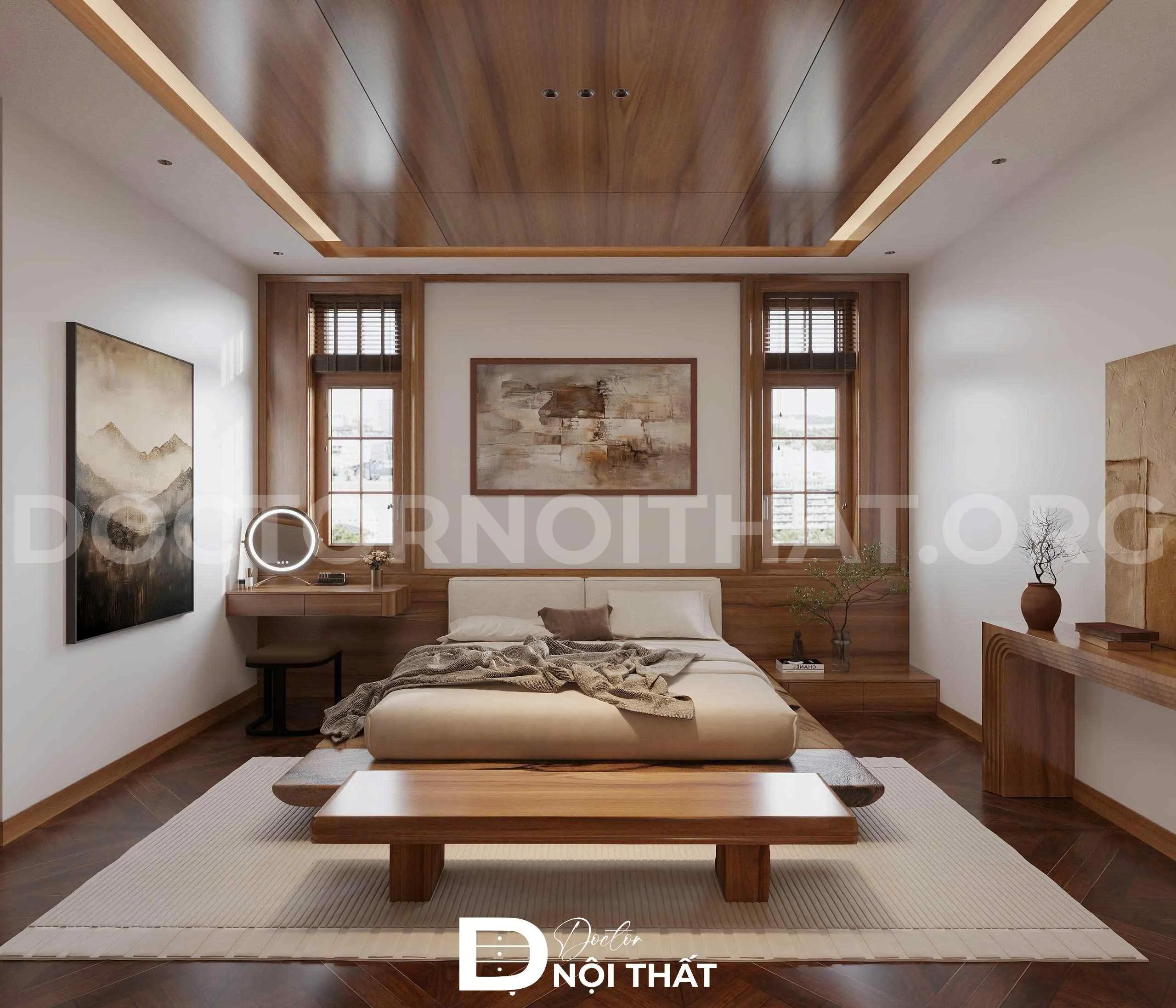 Dự án thiết kế nội thất biệt thự hiện đại gỗ tự nhiên tại Hưng Yên - Ảnh 7