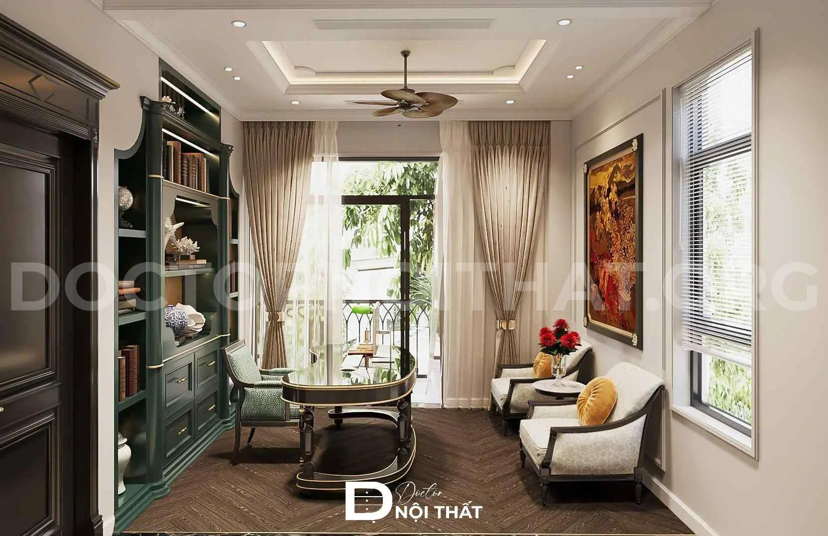 Dự án thiết kế nội thất biệt thự Indochine 183m2 tại Thái Nguyên - Ảnh 7