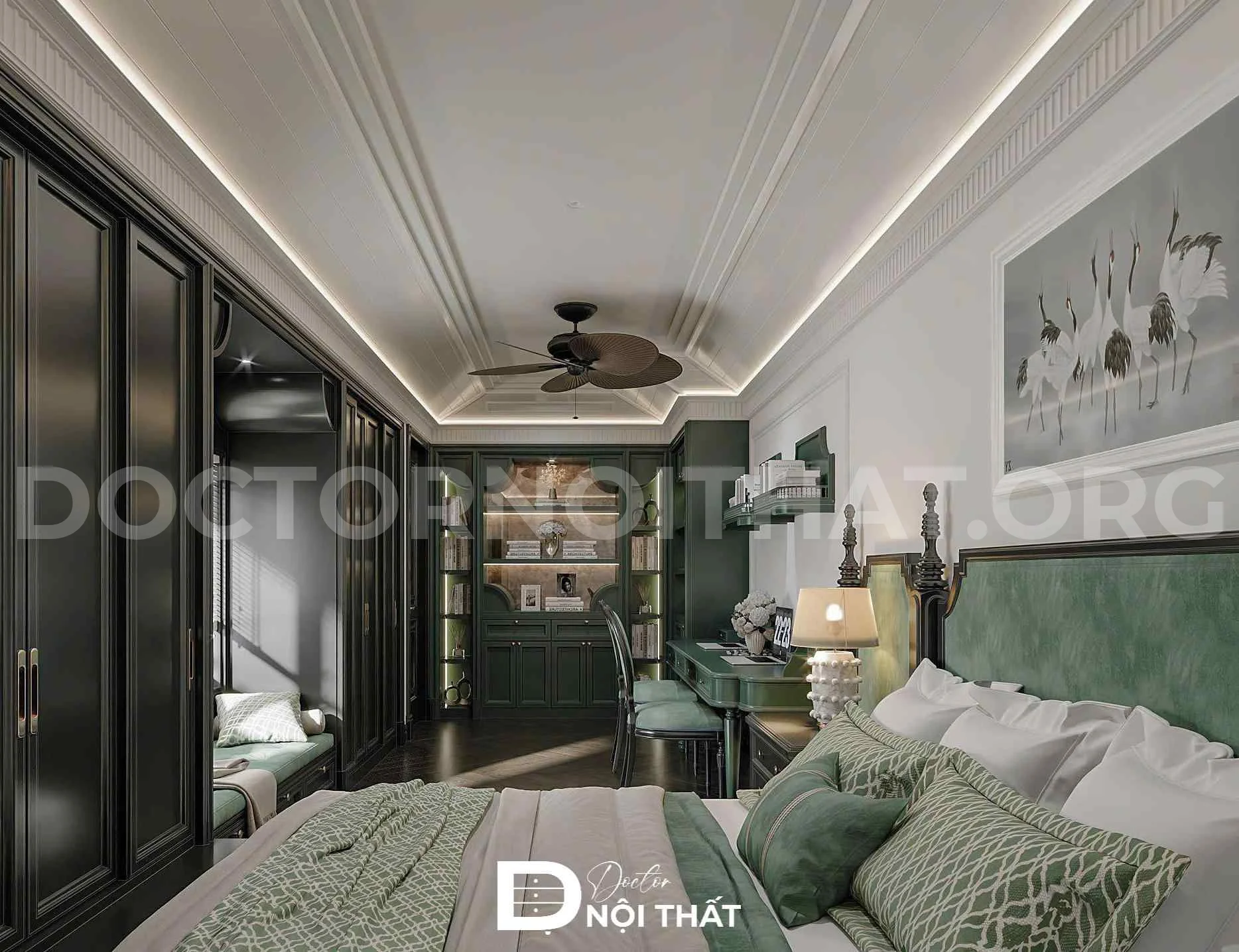 Dự án thiết kế nội thất biệt thự Indochine 183m2 tại Thái Nguyên - Ảnh 8