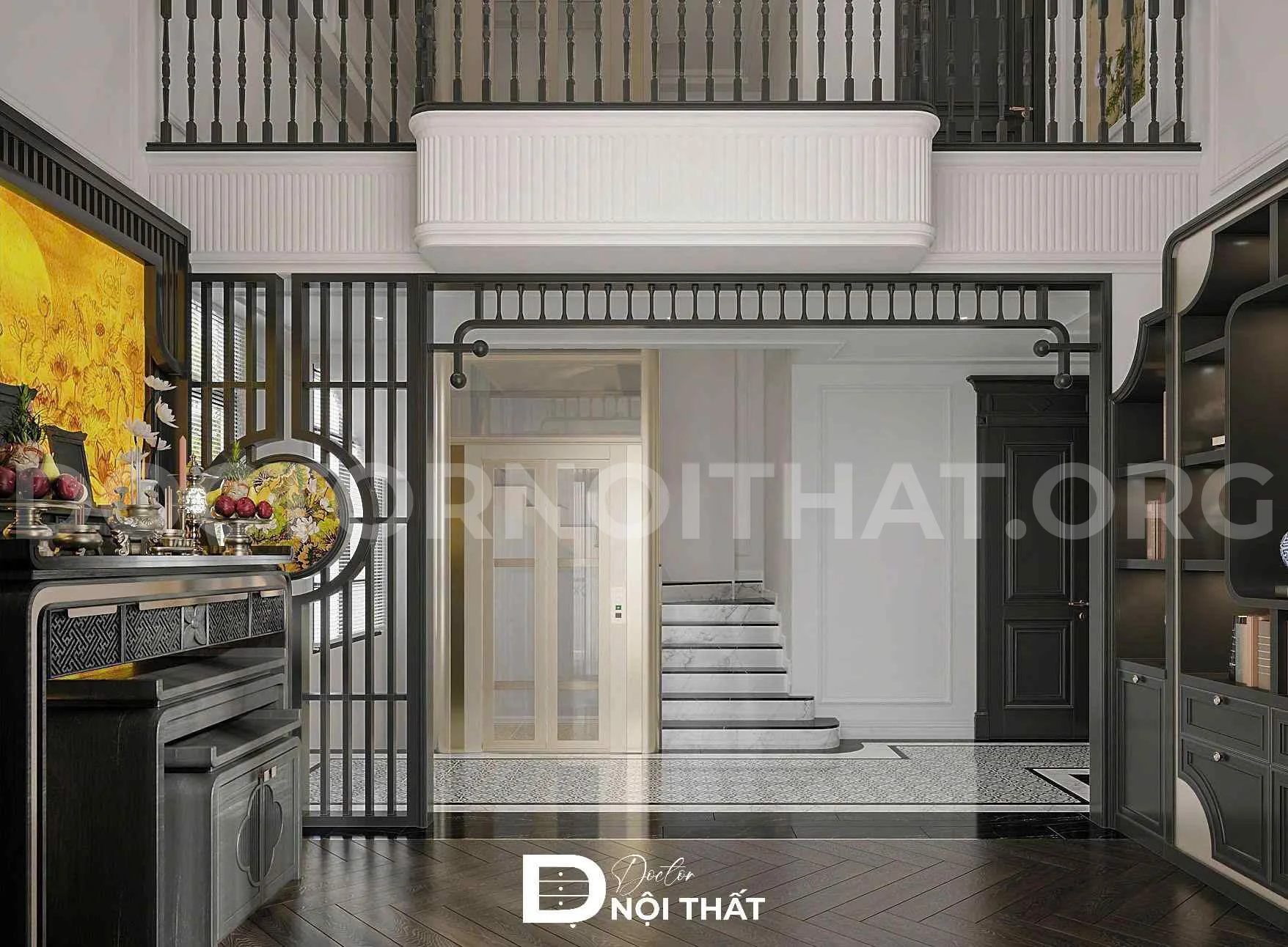 Dự án thiết kế nội thất biệt thự Indochine 183m2 tại Thái Nguyên - Ảnh 9