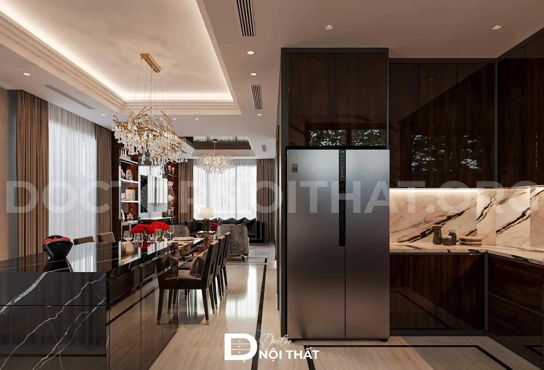 Dự án thiết kế nội thất biệt thự song lập 160m2 tại Hà Nội - Ảnh 3