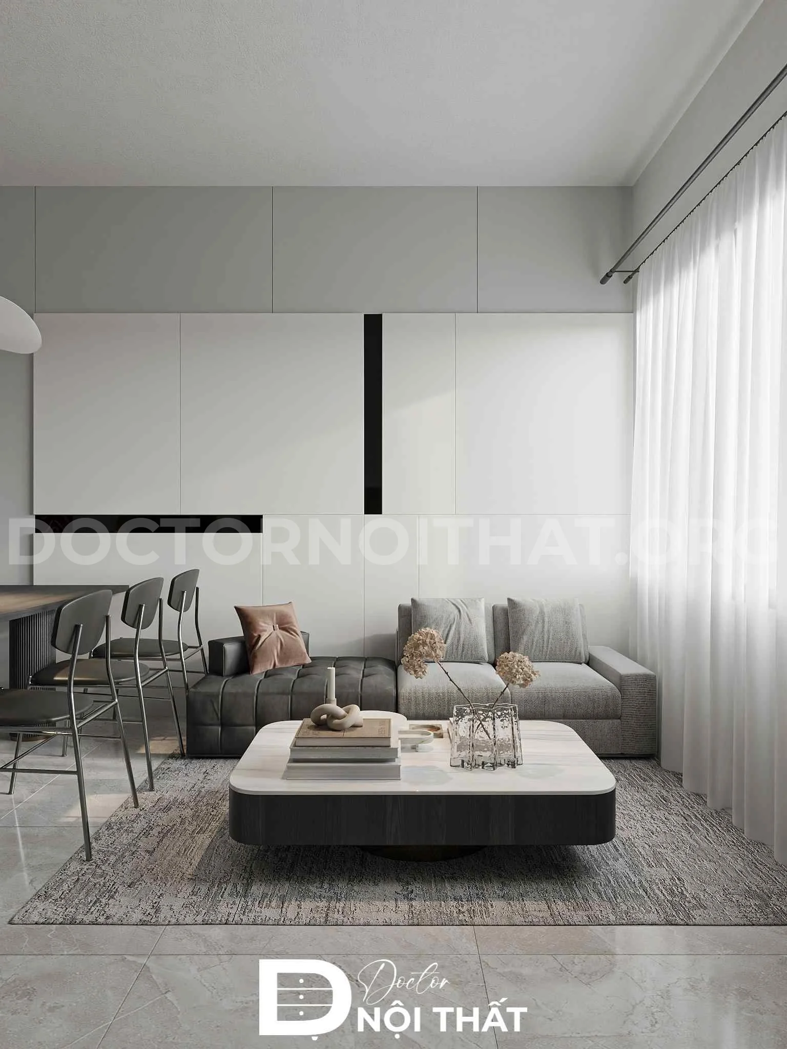 Dự án thiết kế nội thất chung cư 1 phòng ngủ 45m2 tối giản tại Imperial Sky Spark - Ảnh 3
