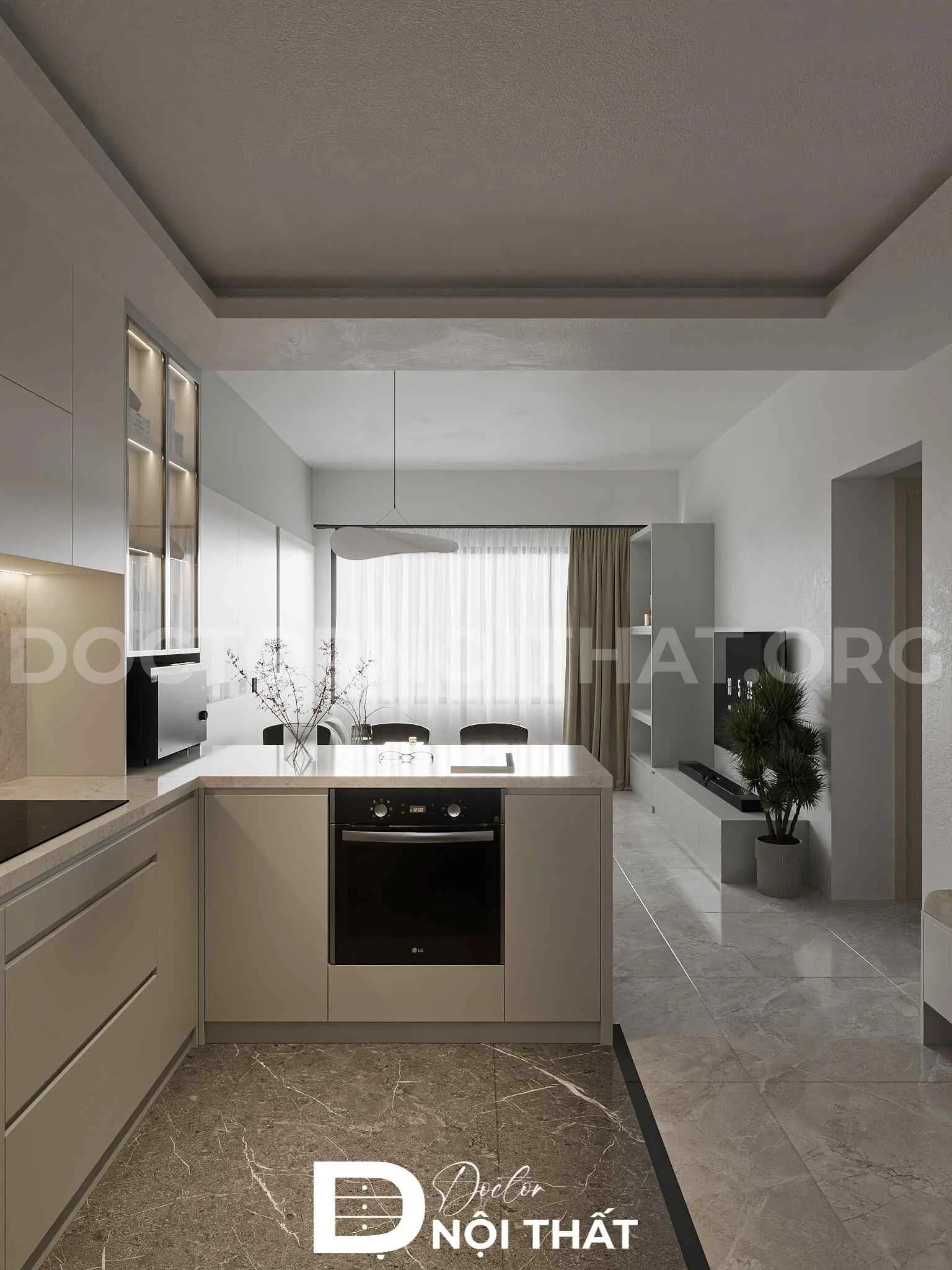 Dự án thiết kế nội thất chung cư 1 phòng ngủ 45m2 tối giản tại Imperial Sky Spark - Ảnh 5