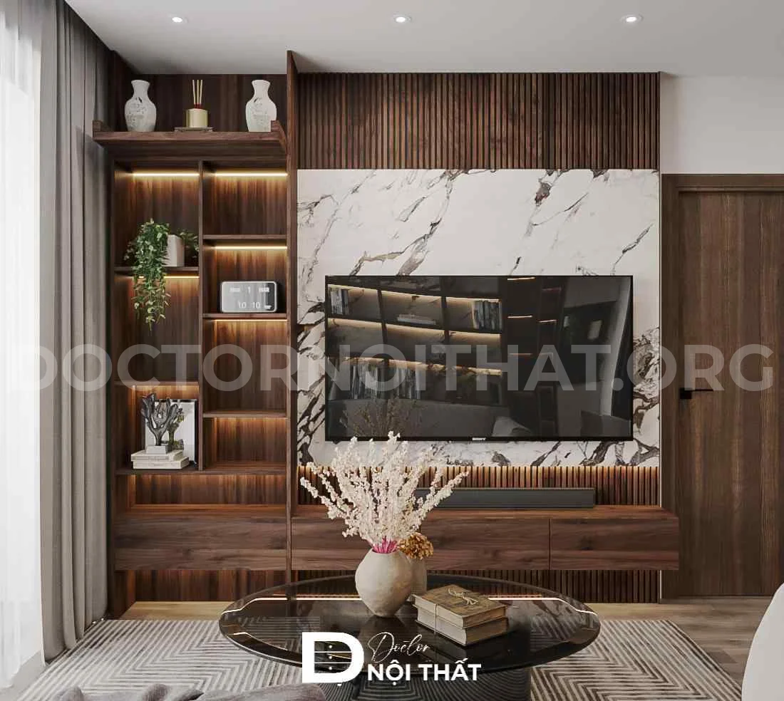 Dự án thiết kế nội thất chung cư 2 phòng ngủ phong cách Luxury – anh Hiếu - Ảnh 4