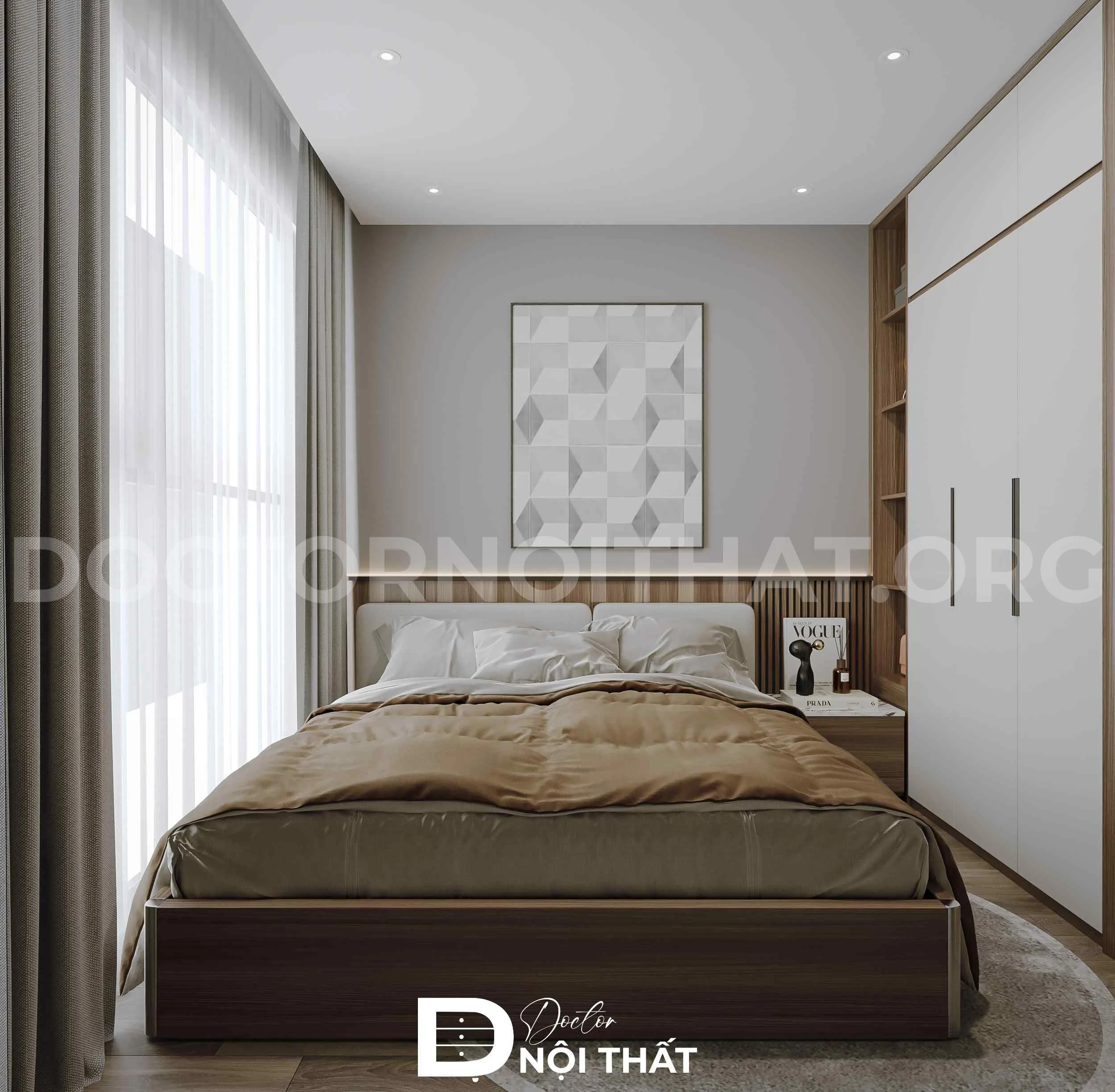 Dự án thiết kế nội thất chung cư 2 phòng ngủ phong cách Luxury – anh Hiếu - Ảnh 5