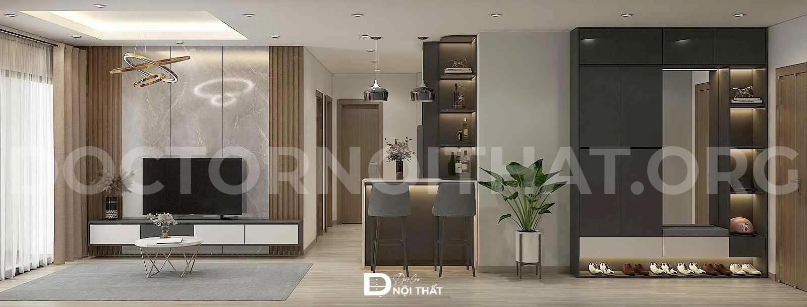 Dự án thiết kế nội thất chung cư 55m2 tại Mipec Kiến Hưng - Ảnh 4