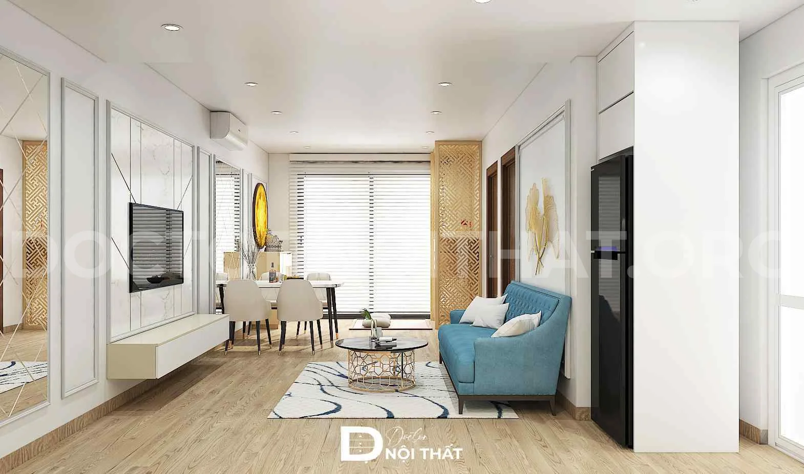 Dự án thiết kế nội thất chung cư 56m2 tại Phạm Hùng - Ảnh 3