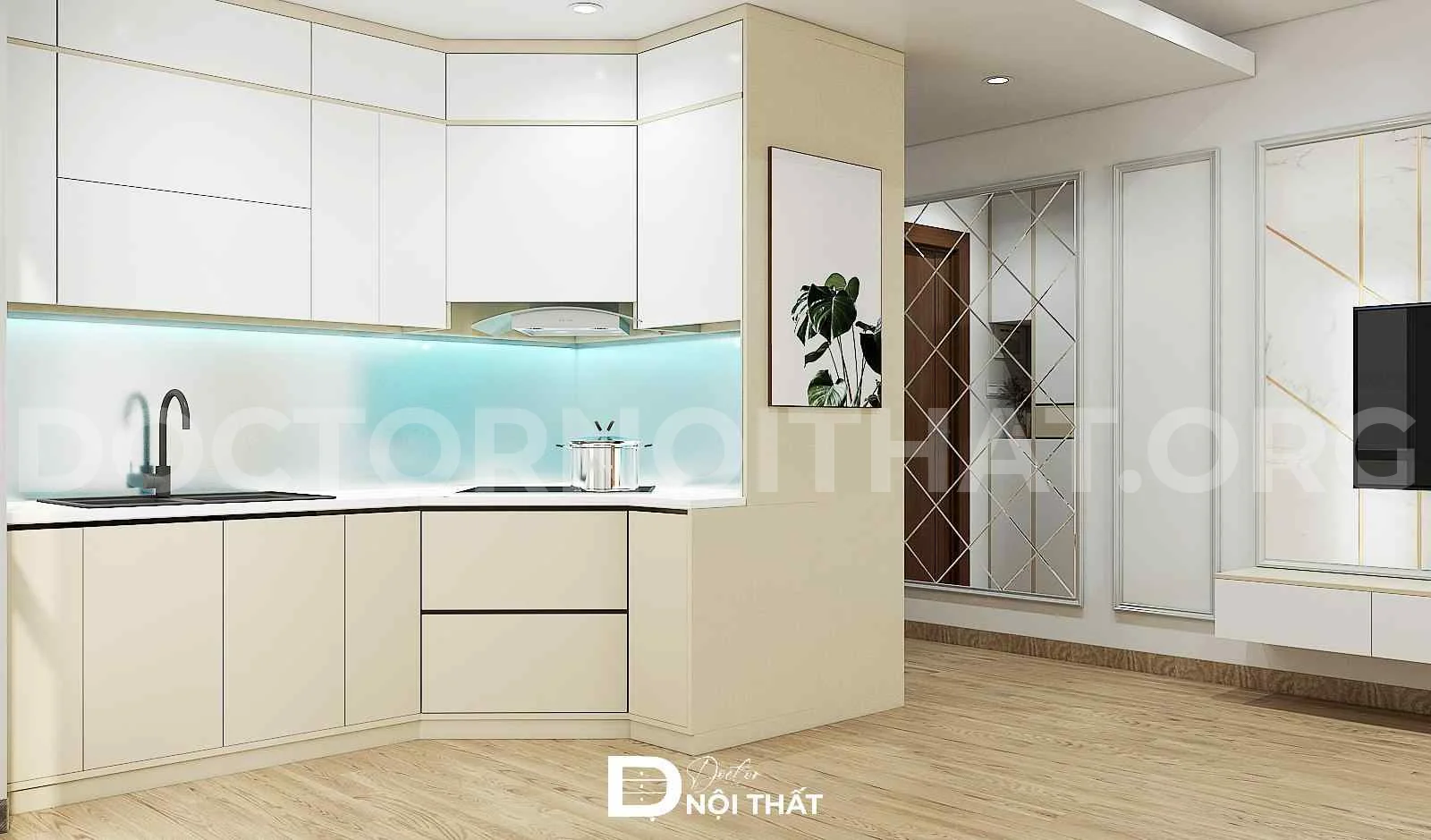 Dự án thiết kế nội thất chung cư 56m2 tại Phạm Hùng - Ảnh 5