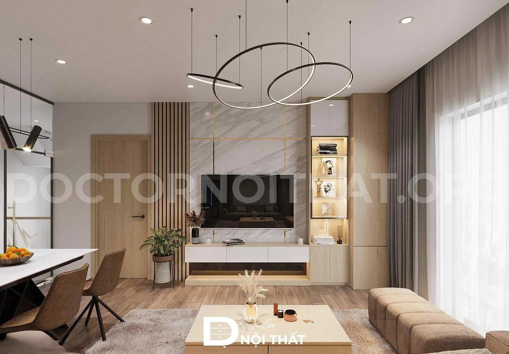 Dự án thiết kế nội thất chung cư 68m2 hiện đại tại Mipec Riverside - Ảnh 6