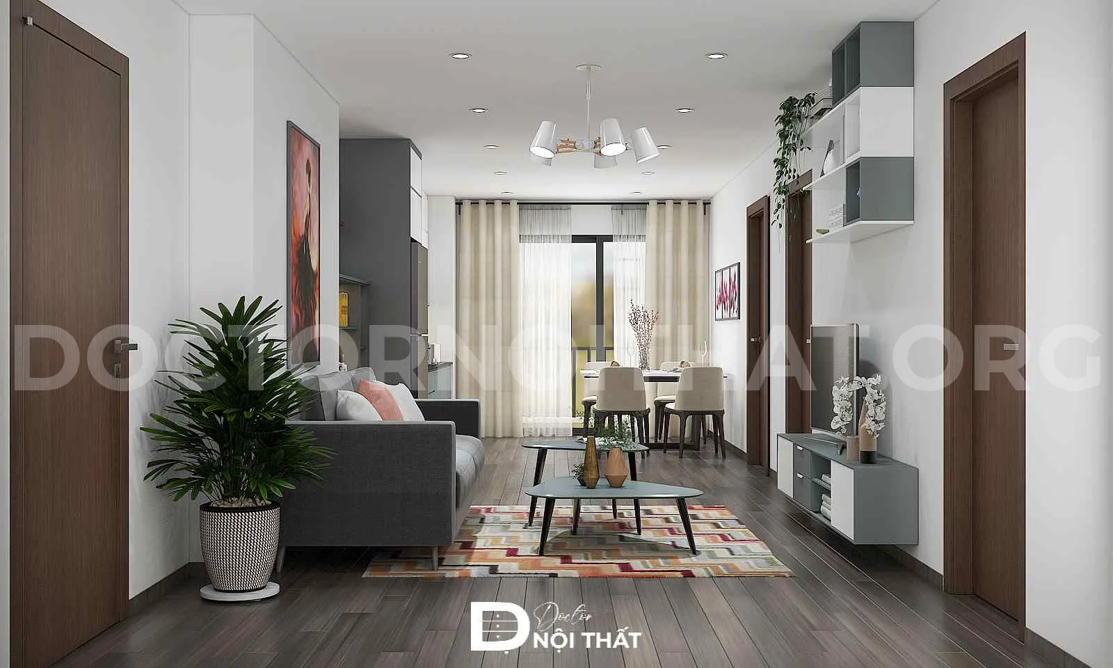 Dự án thiết kế nội thất chung cư 69m2 Thăng Long Capital - Ảnh 3