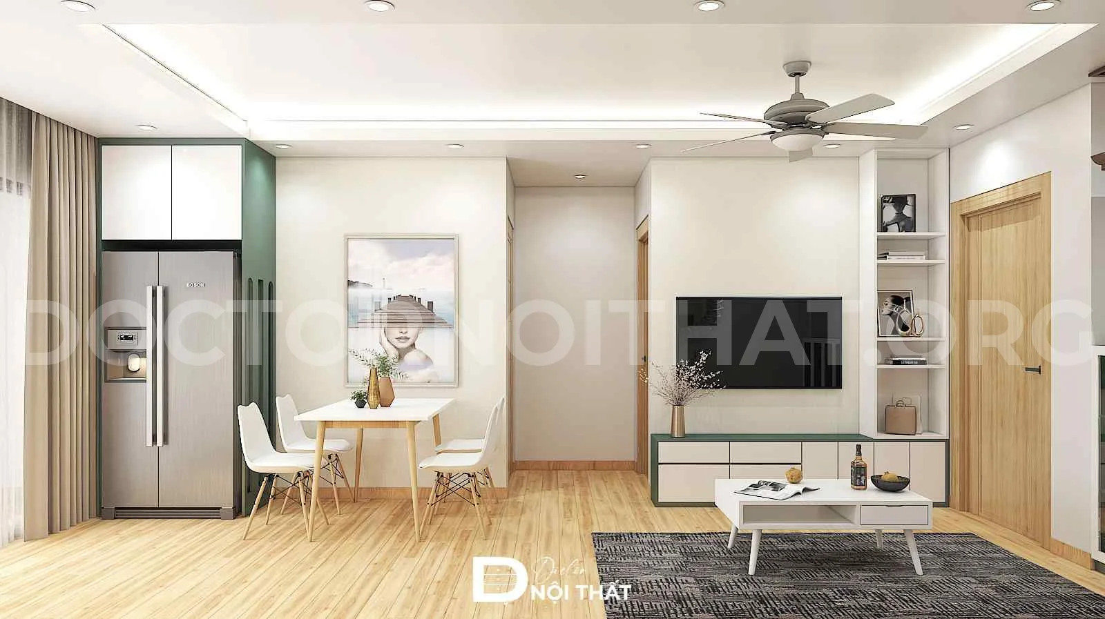 Dự án thiết kế nội thất chung cư 70m2 cho anh Minh tại Đặng Xá - Ảnh 2