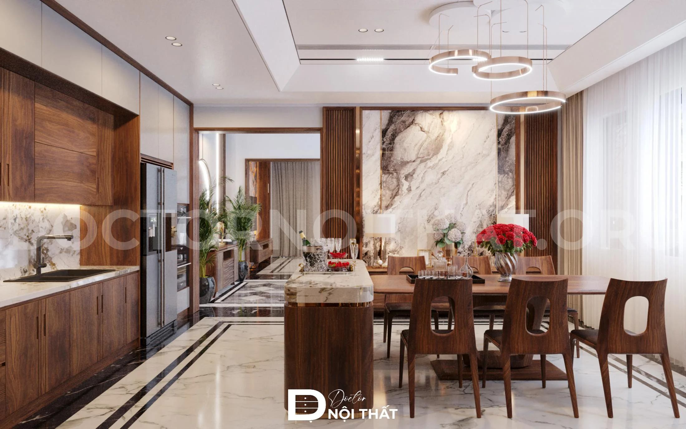 Dự án thiết kế nội thất nhà phố 120m2 gỗ tự nhiên đẳng cấp - Ảnh 2