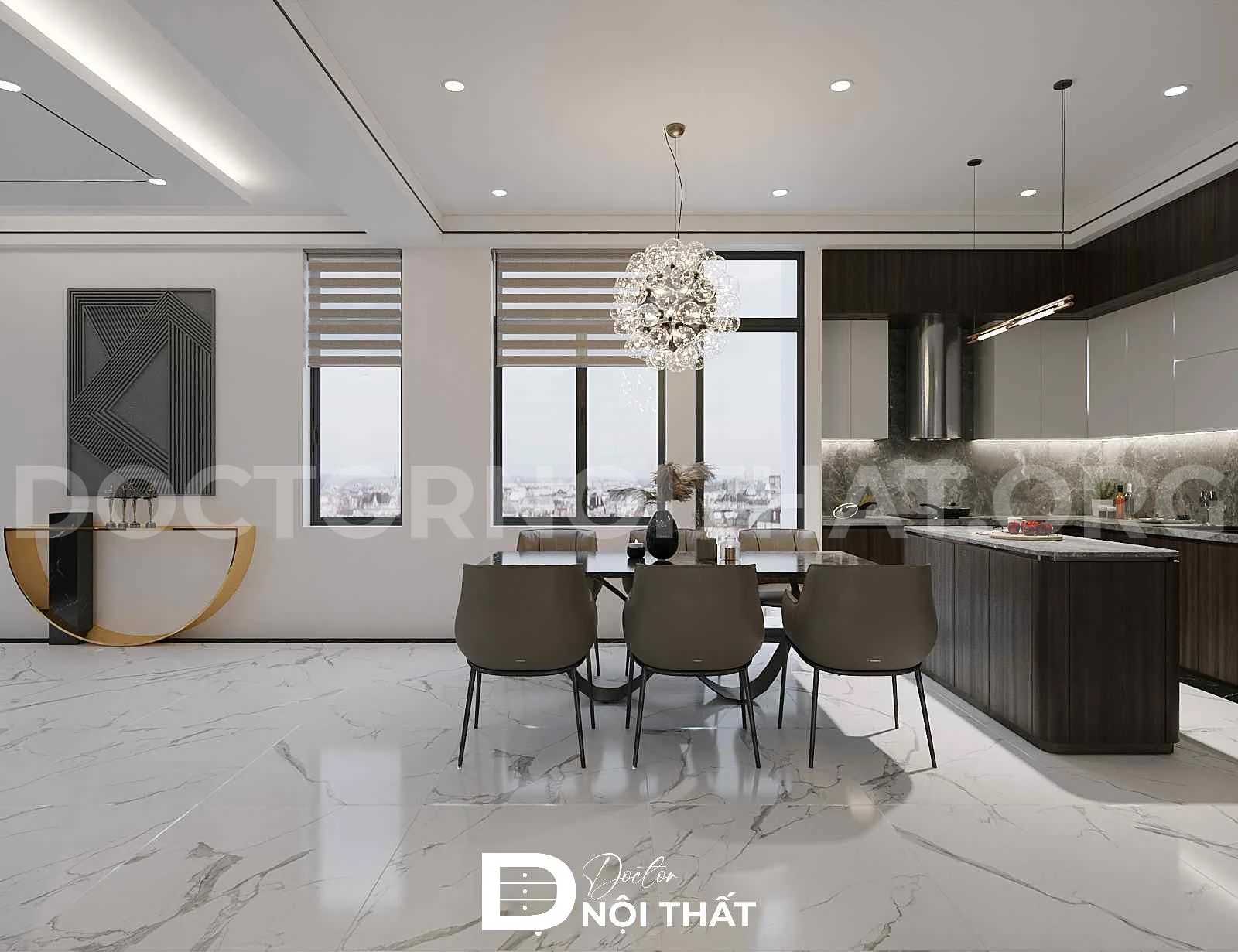 Dự án thiết kế nội thất nhà phố 3 tầng hiện đại 95m2 tại Thạch Thất - Ảnh 5