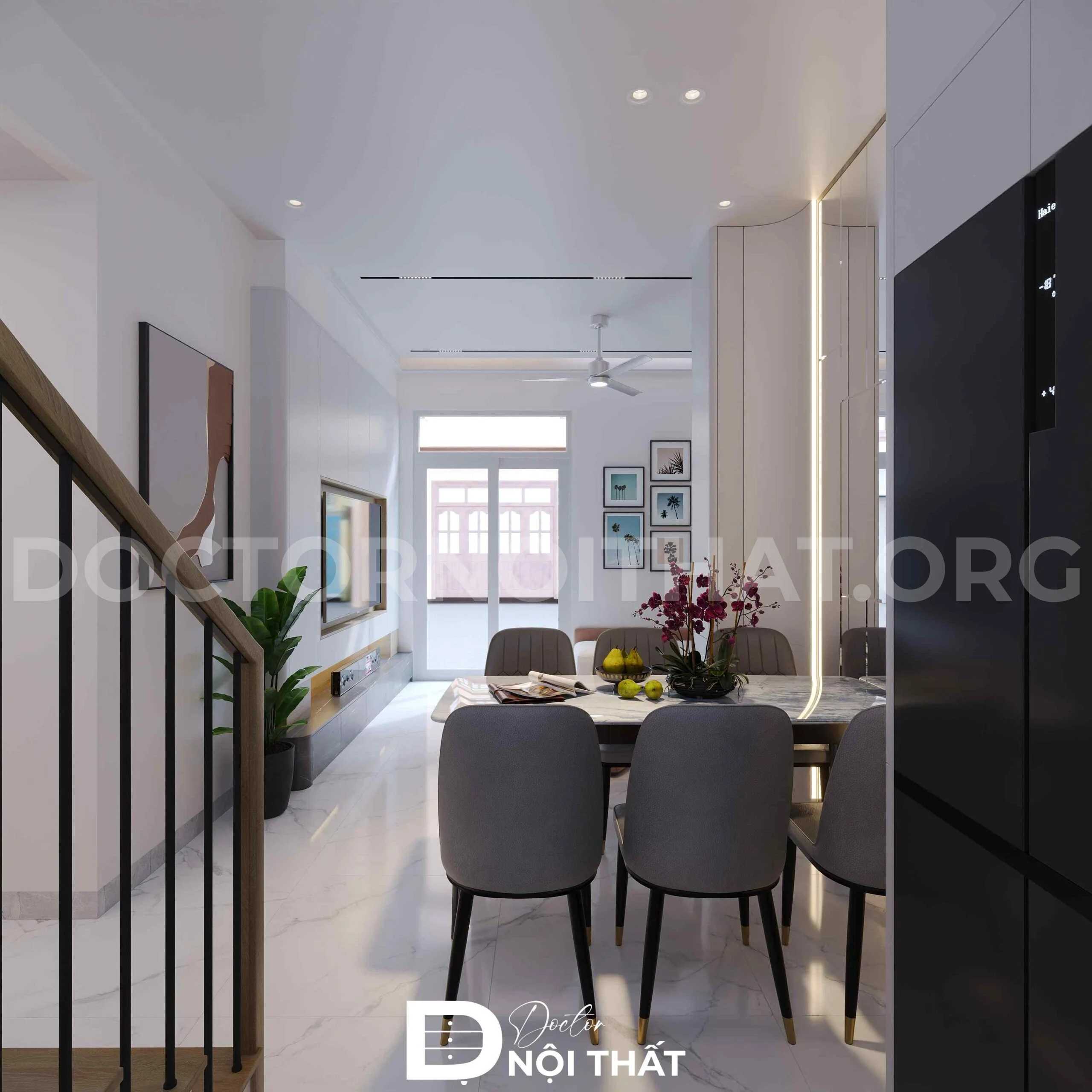Dự án thiết kế nội thất nhà phố 95m2 hiện đại tại Long Biên