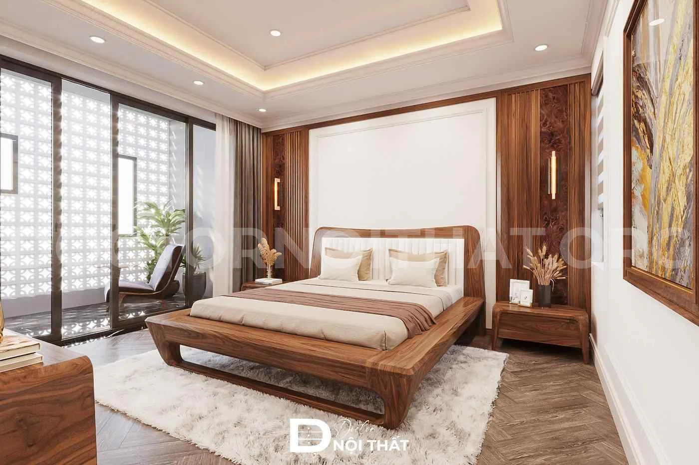 Dự án thiết kế nội thất nhà phố gỗ óc chó – anh Tiến - Ảnh 4