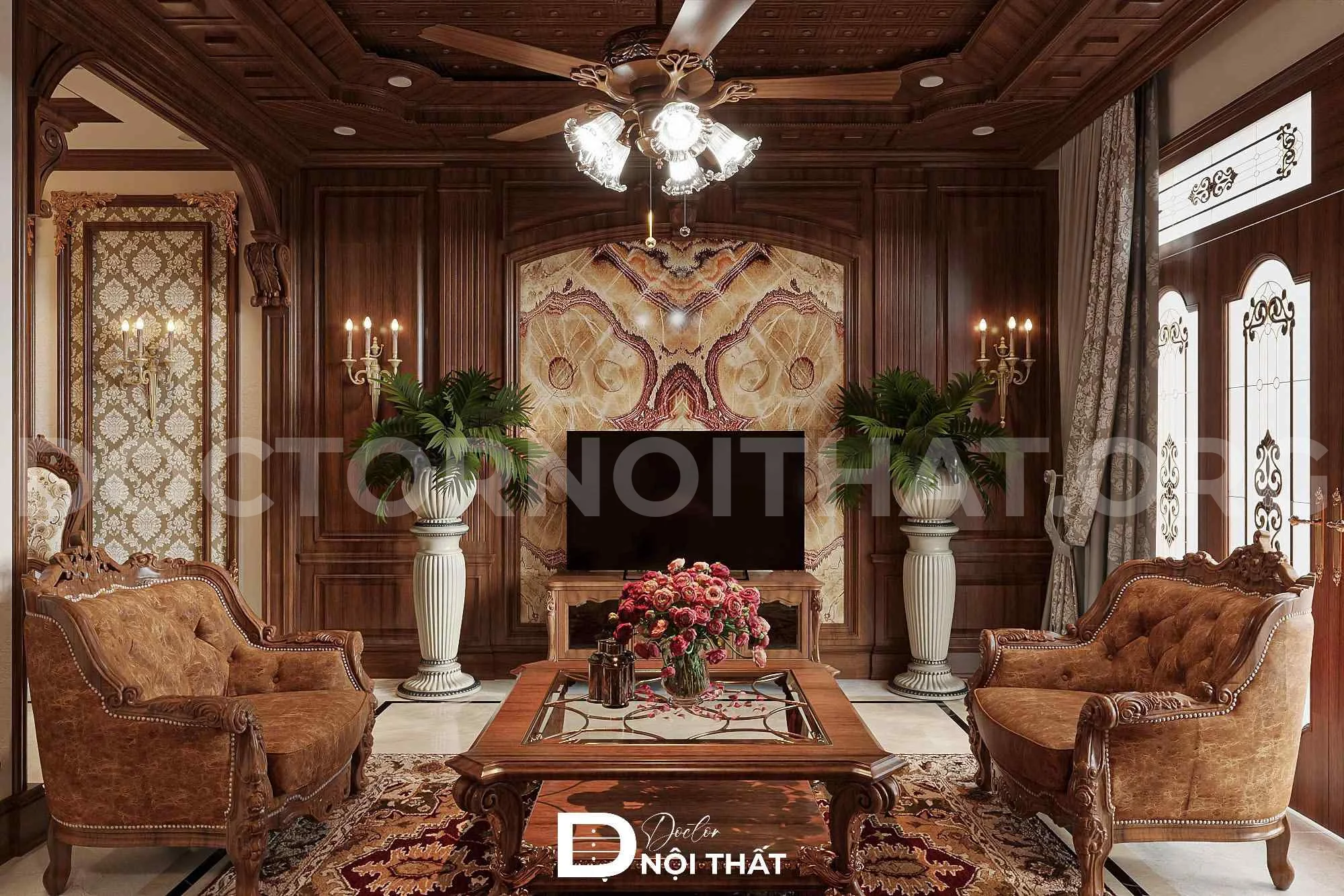Dự án thiết kế nội thất nhà phố phong cách cổ điển cho anh Minh - Ảnh 2