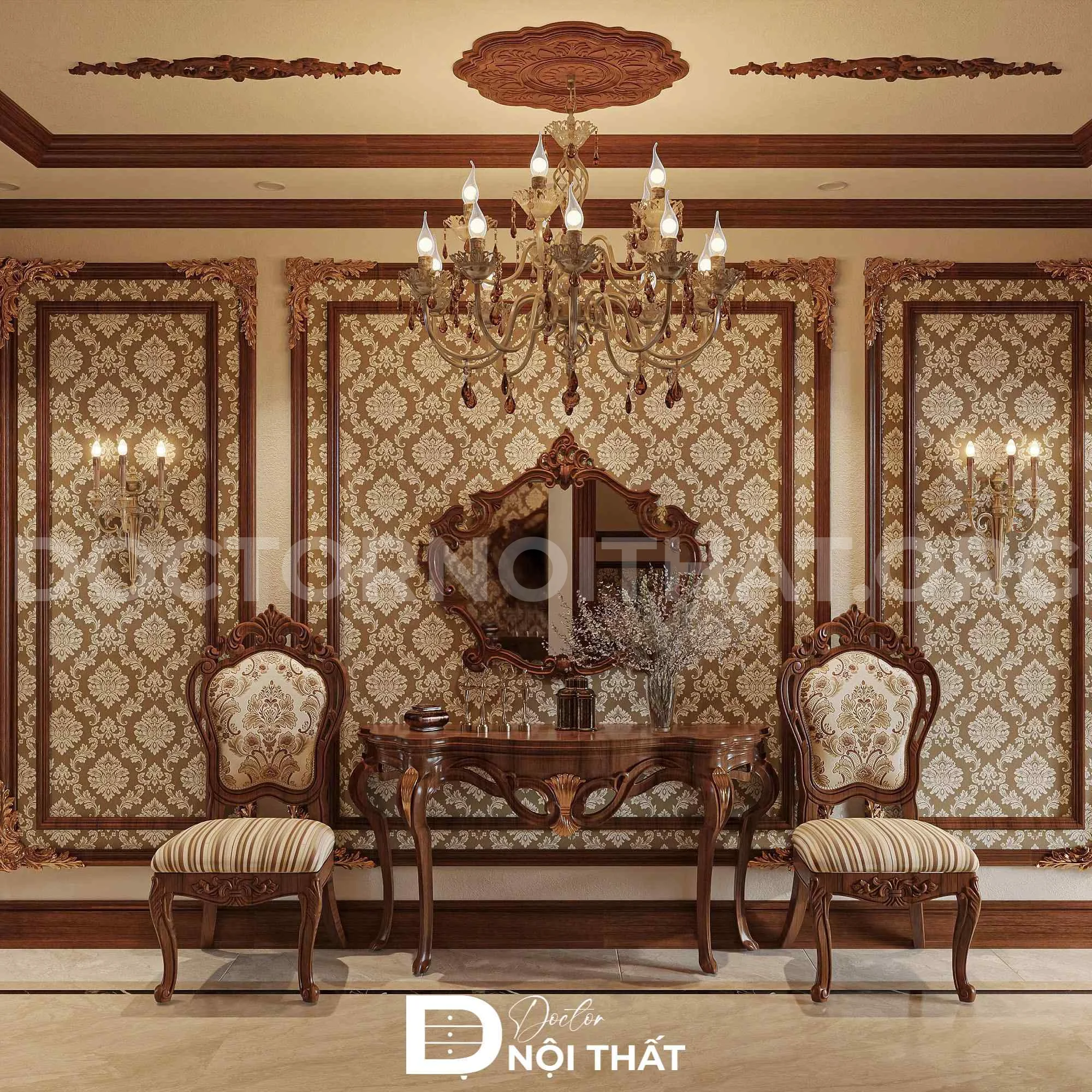 Dự án thiết kế nội thất nhà phố phong cách cổ điển cho anh Minh - Ảnh 4
