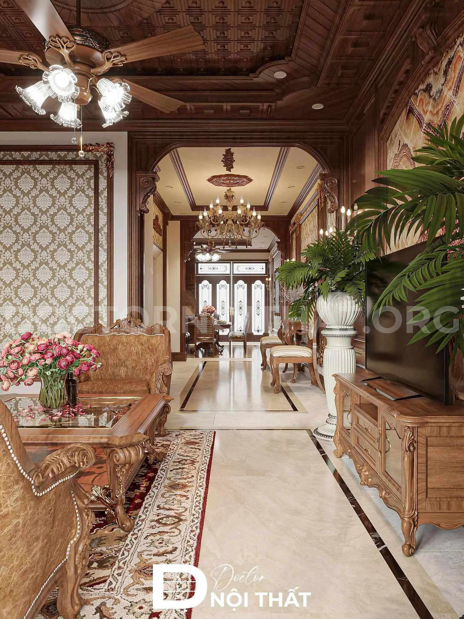 Dự án thiết kế nội thất nhà phố phong cách cổ điển cho anh Minh - Ảnh 5