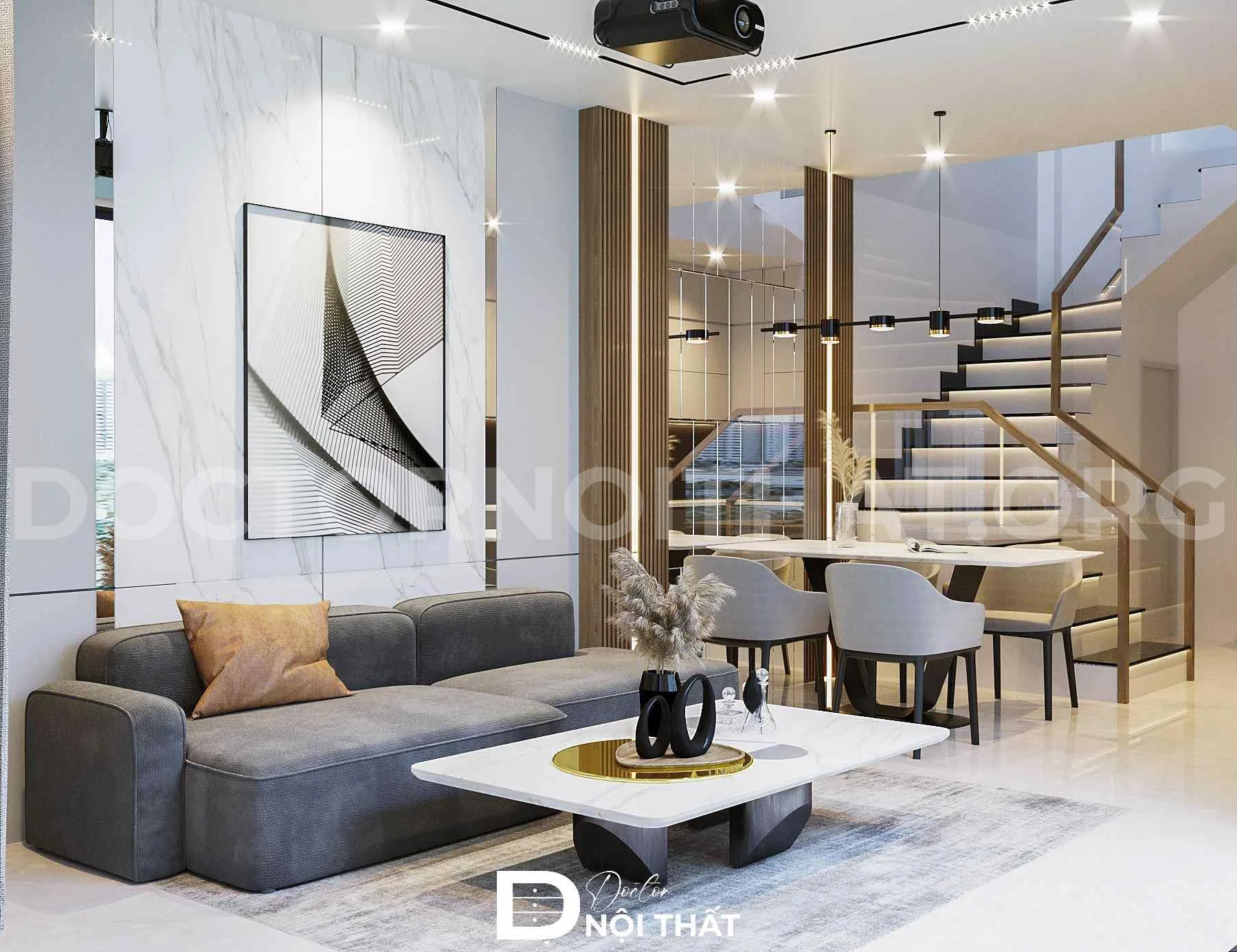 Dự án thiết kế thi công nhà phố hiện đại 53m2