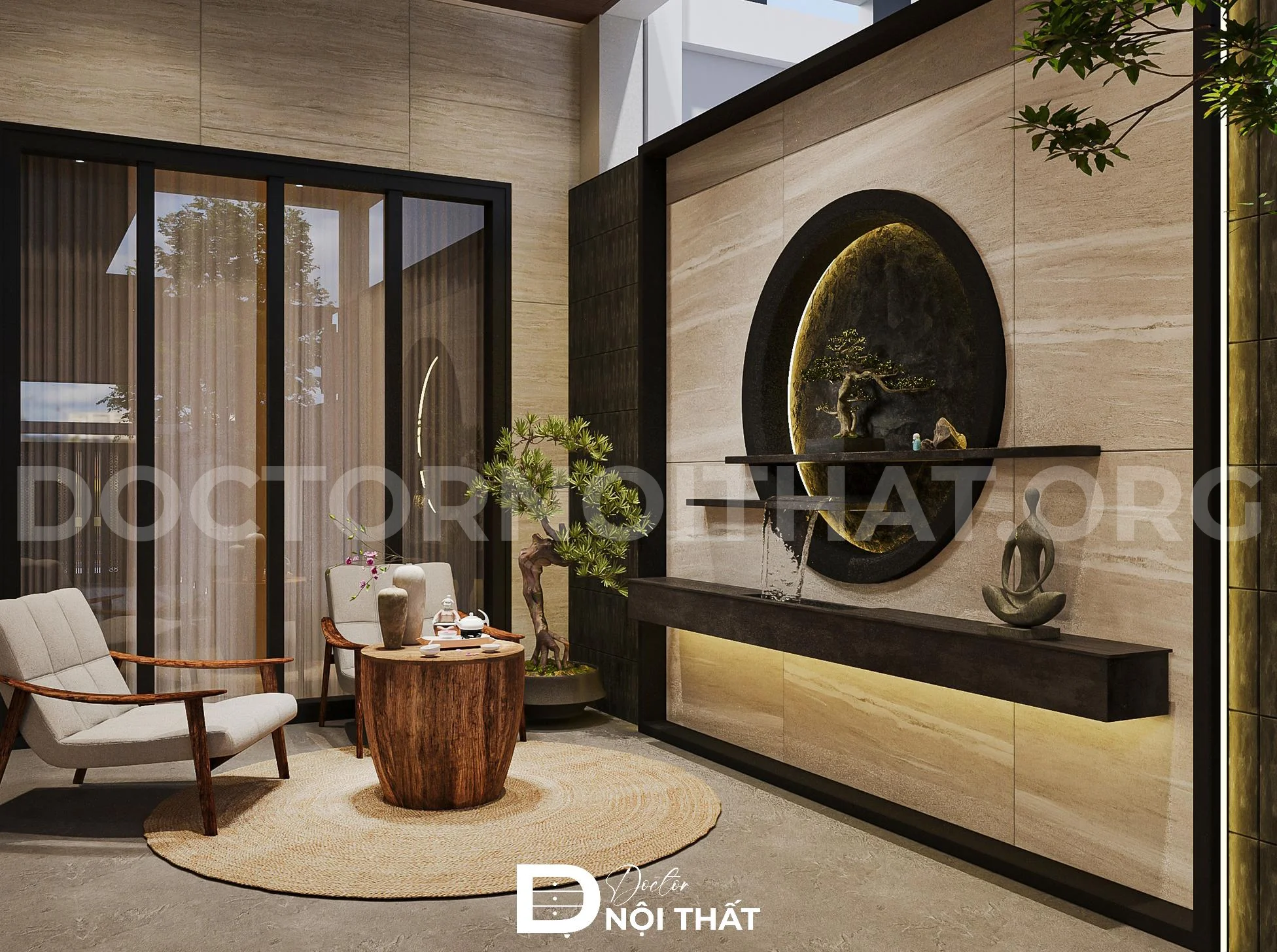 Dự án thiết kế thi công nội thất biệt thự 3 tầng 250m2 hiện đại