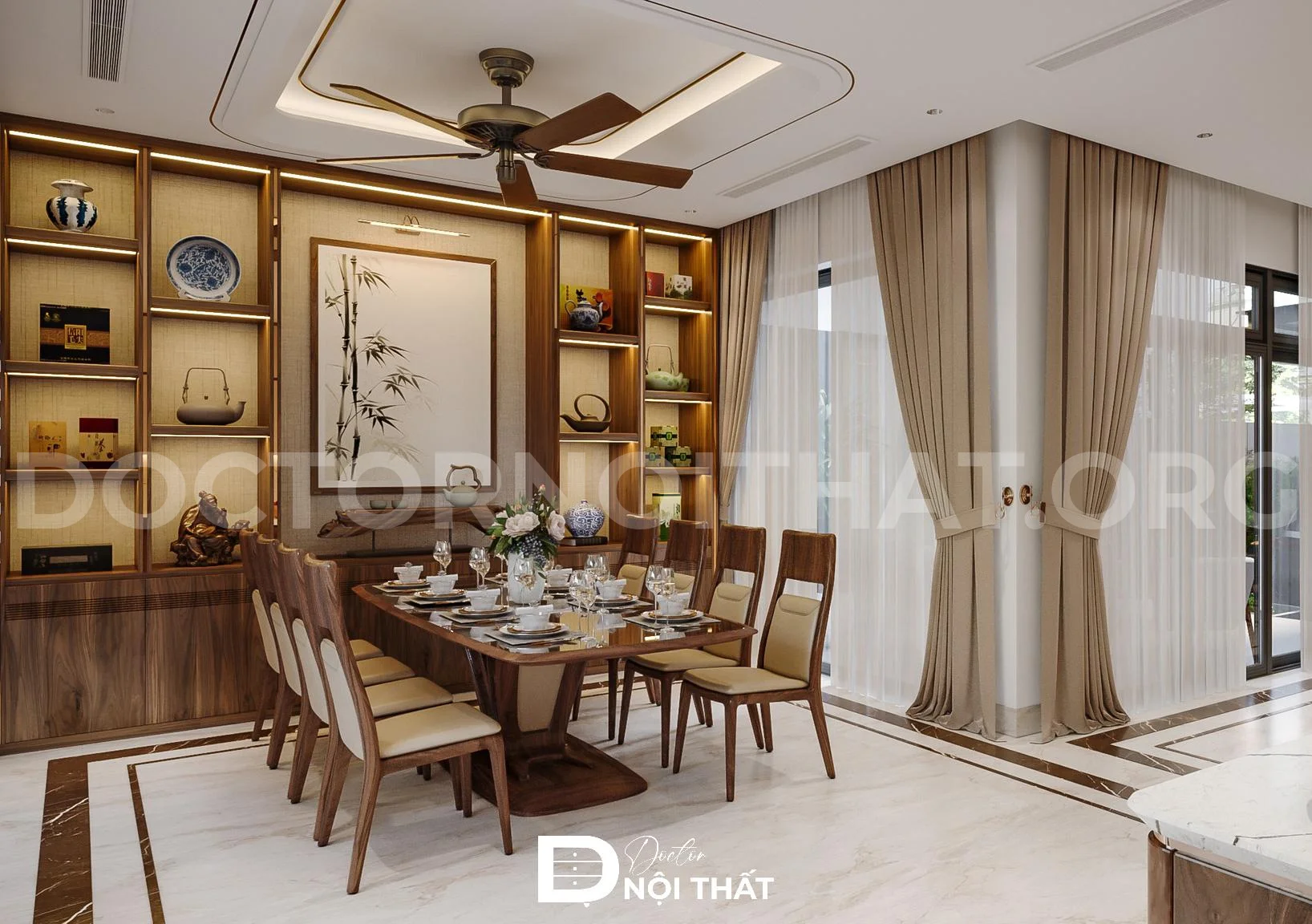 Dự án thiết kế thi công nội thất biệt thự 3 tầng 250m2 hiện đại - Ảnh 2