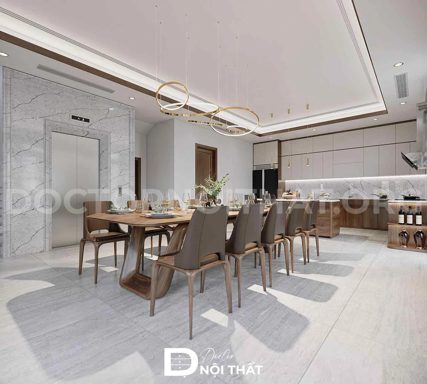 Dự án thiết kế thi công nội thất nhà phố full gỗ óc chó - Ảnh 4
