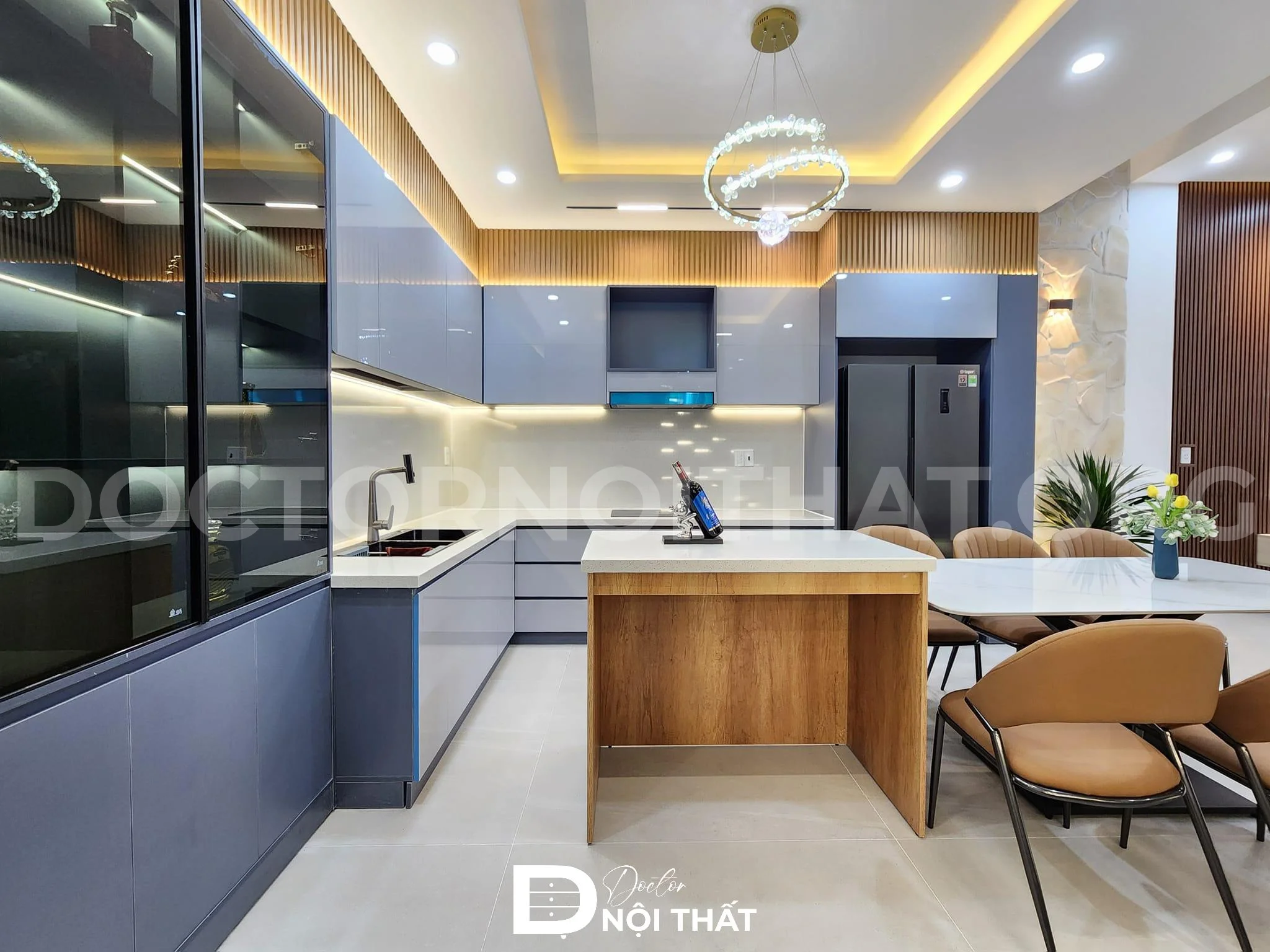 Hình ảnh thực tế của thi công nội thất bếp nhà phố