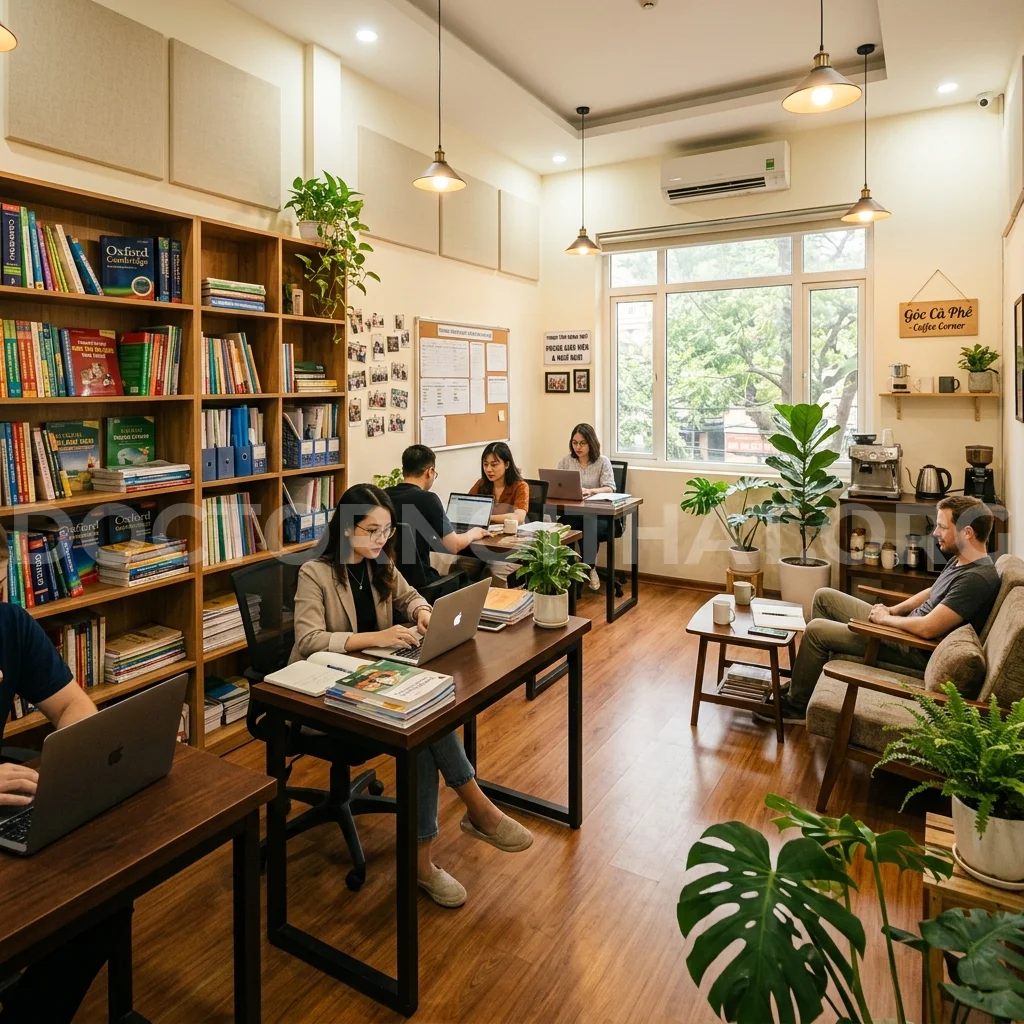 Phòng giáo viên trung tâm ngoại ngữ