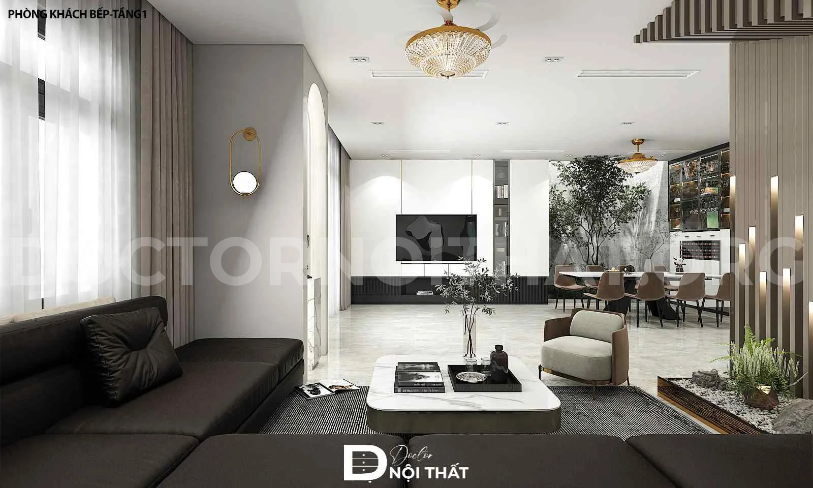 Thiết kế nội thất biệt thự hiện đại 360m2 cho chị Vân – Quảng Ninh - Ảnh 2