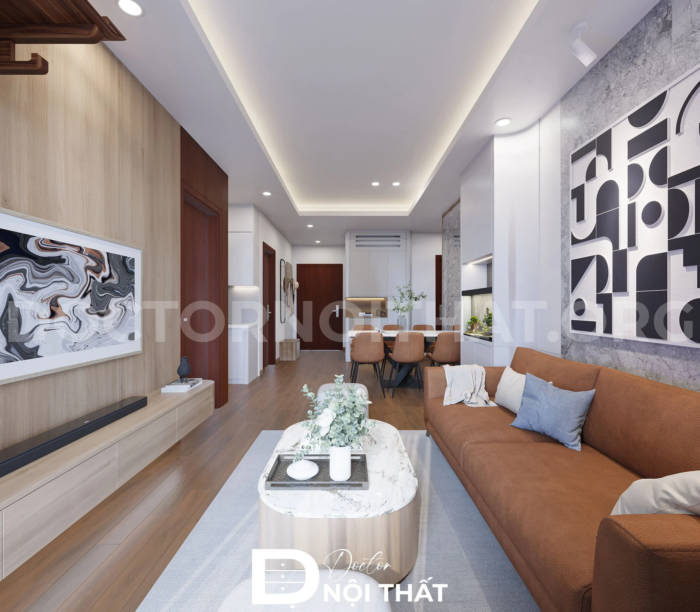 Mẫu thiết kế nội thất chung cư Grandeur Palace Giảng Võ hiện đại - Ảnh 2