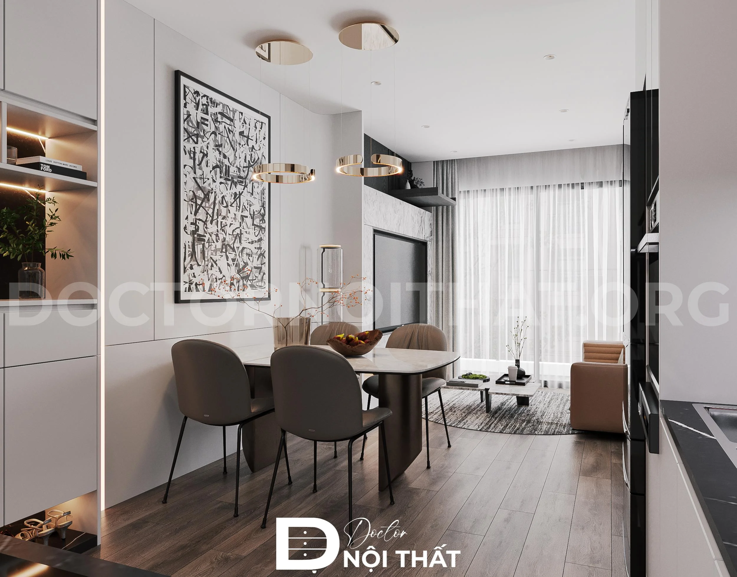 Thiết kế nội thất chung cư Hanoi Aqua Central cao cấp, tinh tế - Ảnh 4