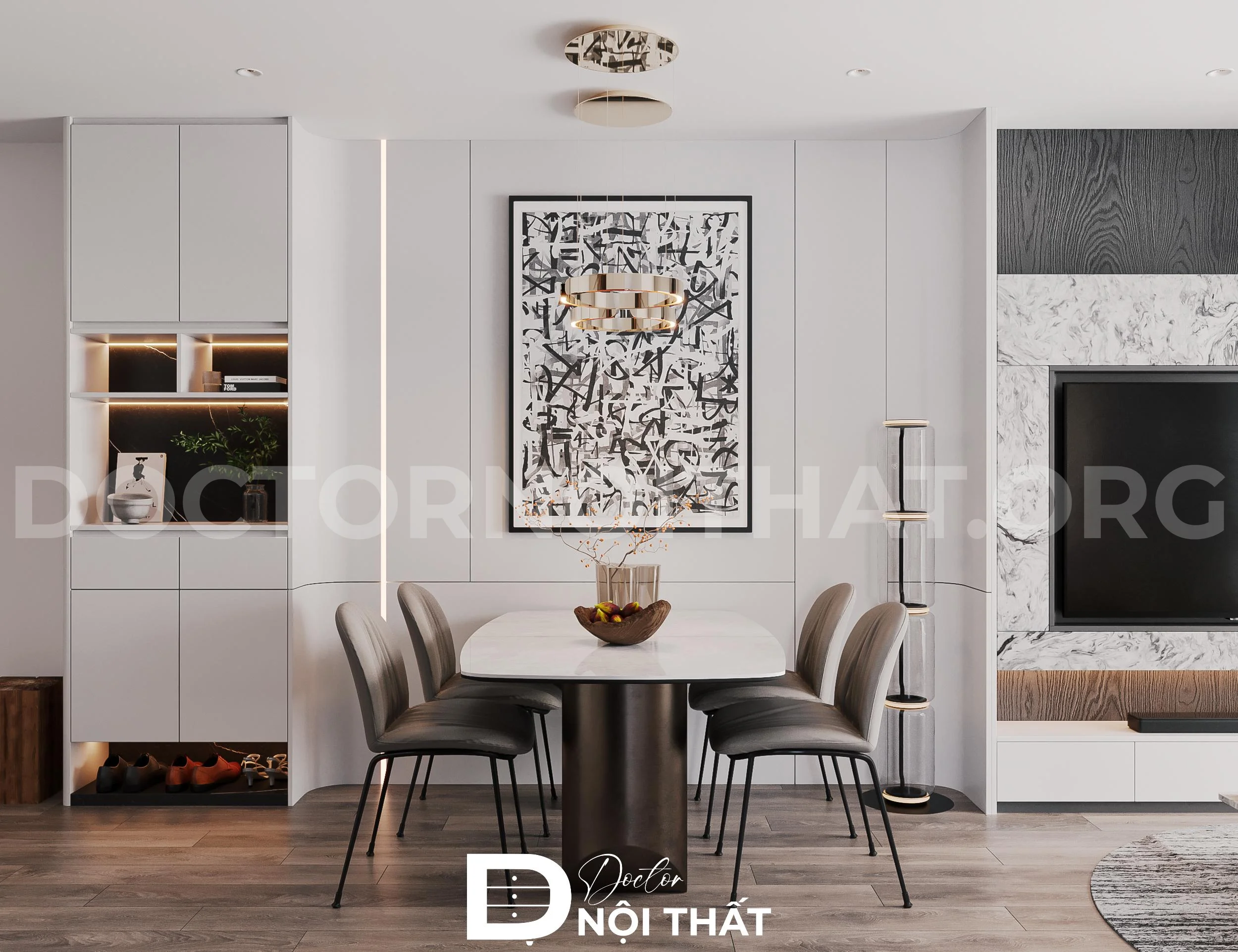 Thiết kế nội thất chung cư Hanoi Aqua Central cao cấp, tinh tế - Ảnh 8