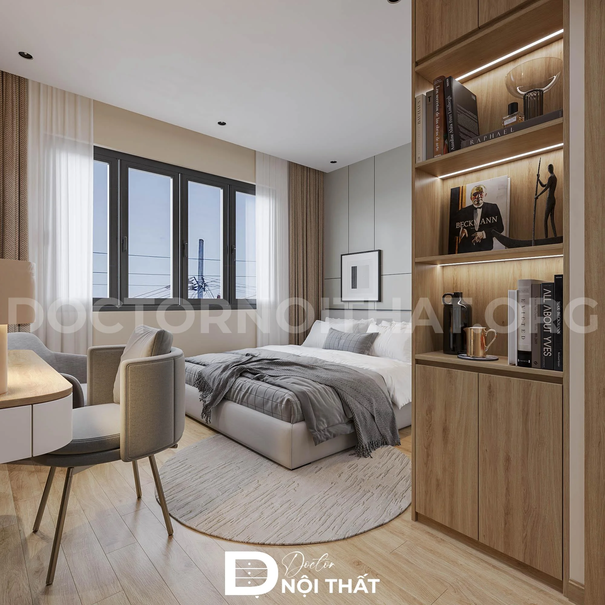 Thiết kế nội thất chung cư phong cách Japandi cho anh Dũng – Đội Cấn - Ảnh 2