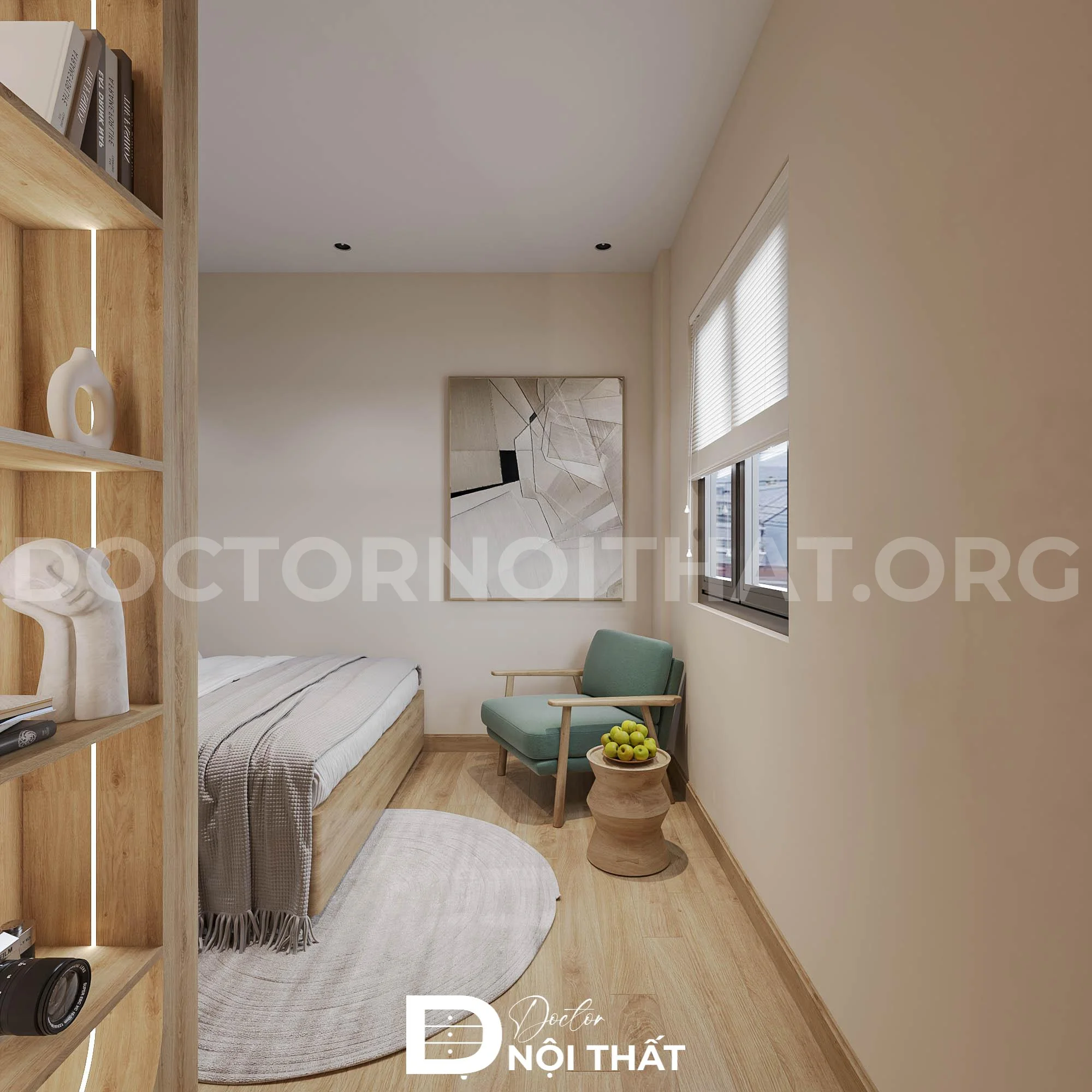 Thiết kế nội thất chung cư phong cách Japandi cho anh Dũng – Đội Cấn - Ảnh 3