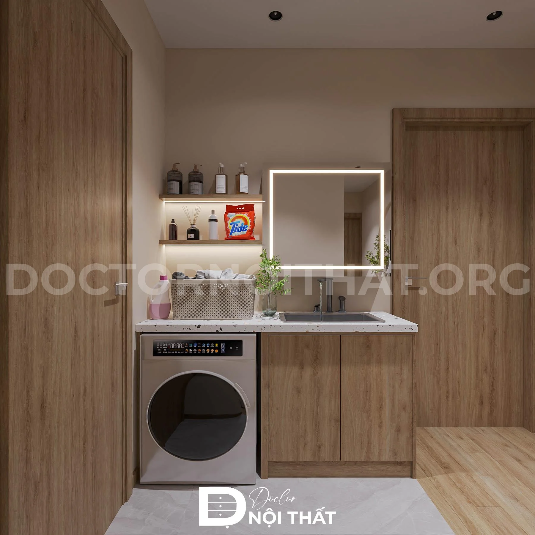 Thiết kế nội thất chung cư phong cách Japandi cho anh Dũng – Đội Cấn - Ảnh 5