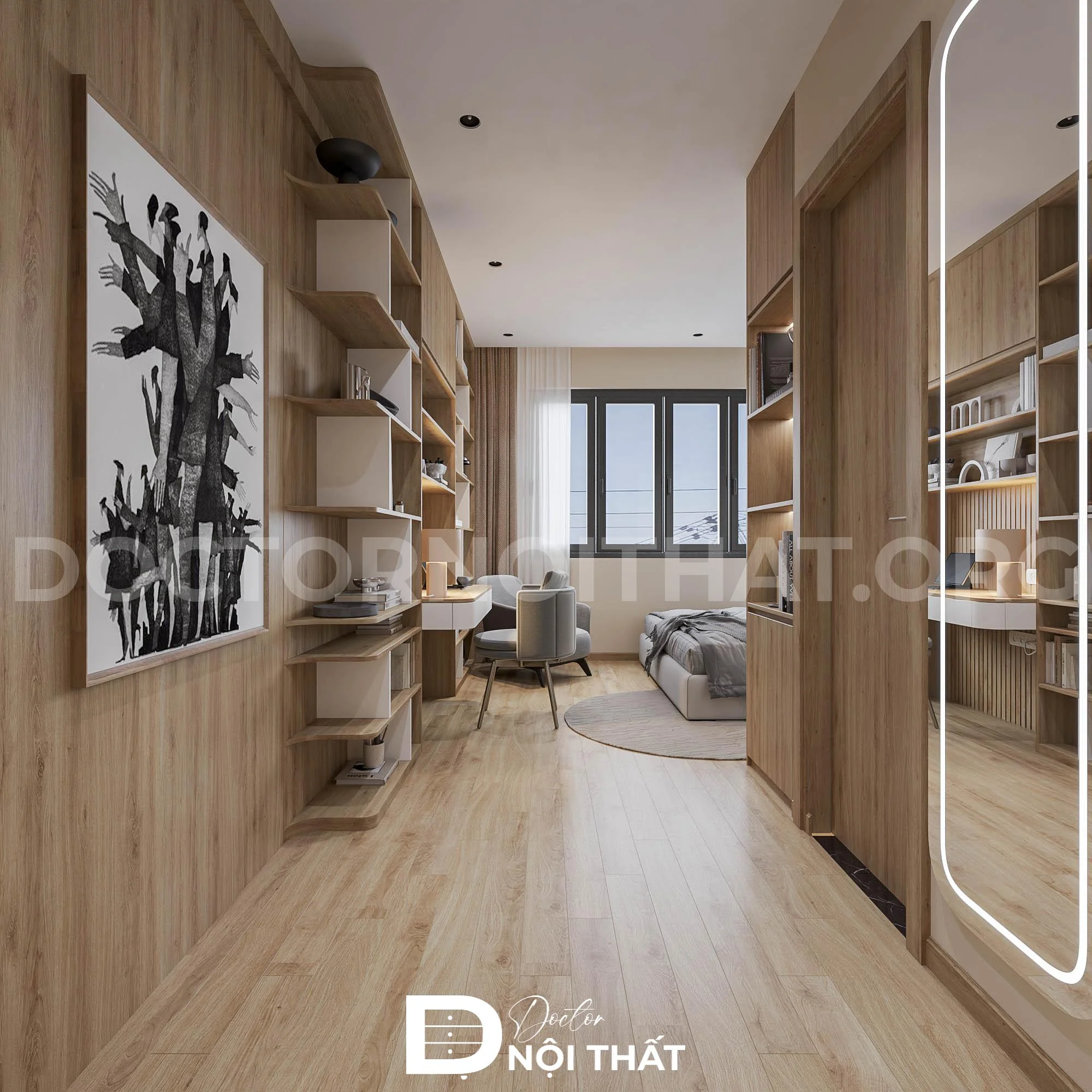 Thiết kế nội thất chung cư phong cách Japandi cho anh Dũng – Đội Cấn - Ảnh 7