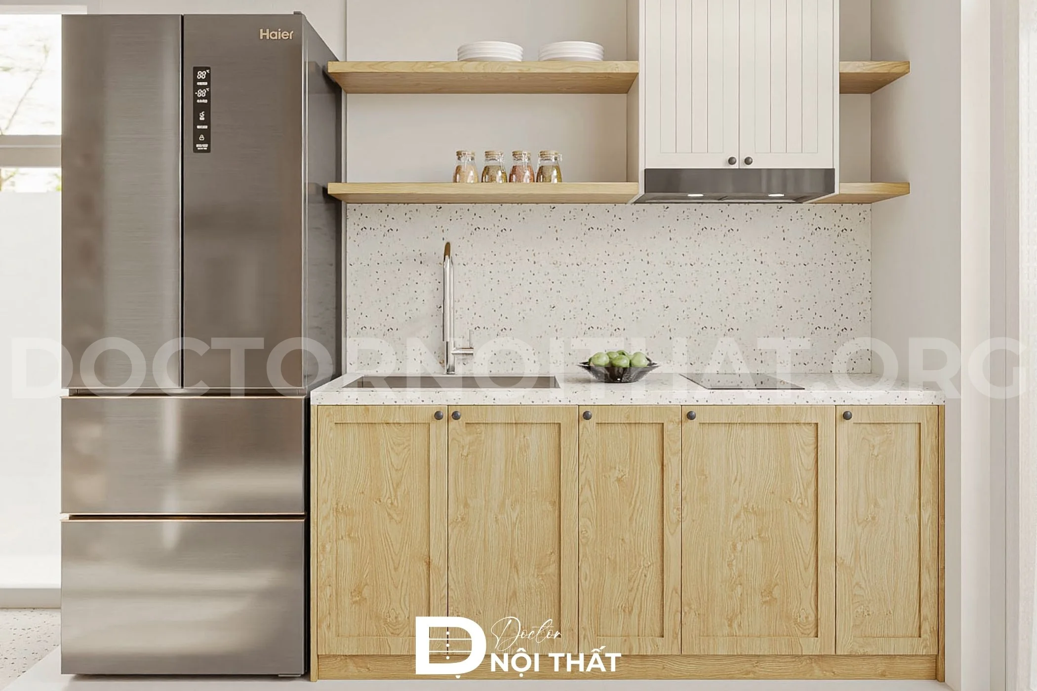 Bếp hiện đại phong cách Scandinavian tinh tế ấm áp