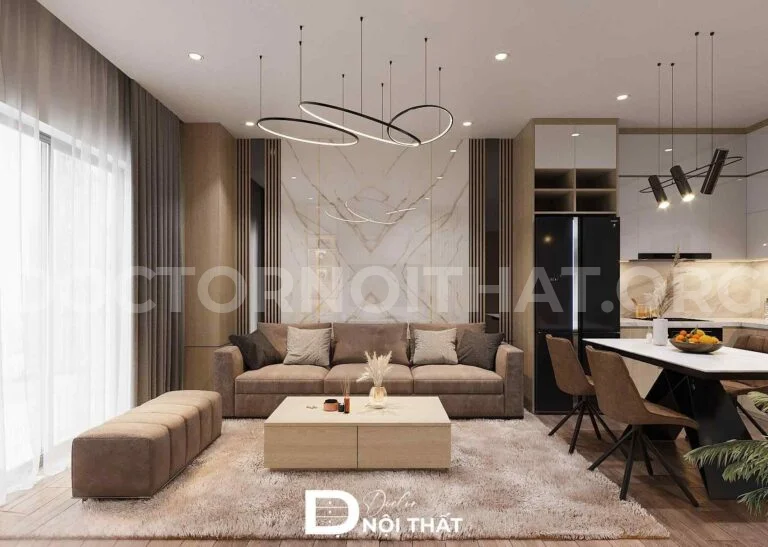 Dự án thiết kế nội thất chung cư 68m2 hiện đại tại Mipec Riverside