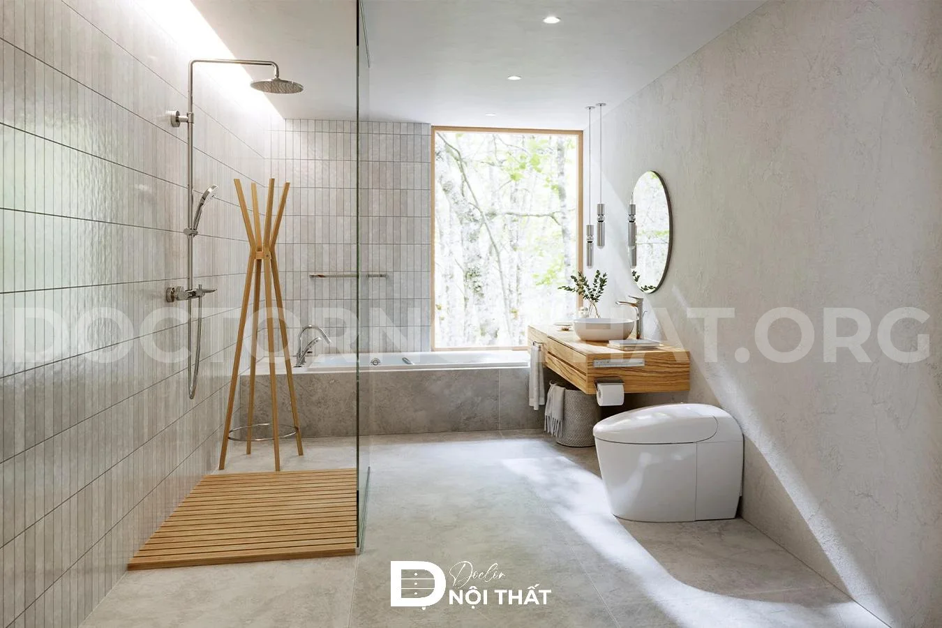 Thiết kế phòng tắm khách sạn gần gũi thiên nhiên