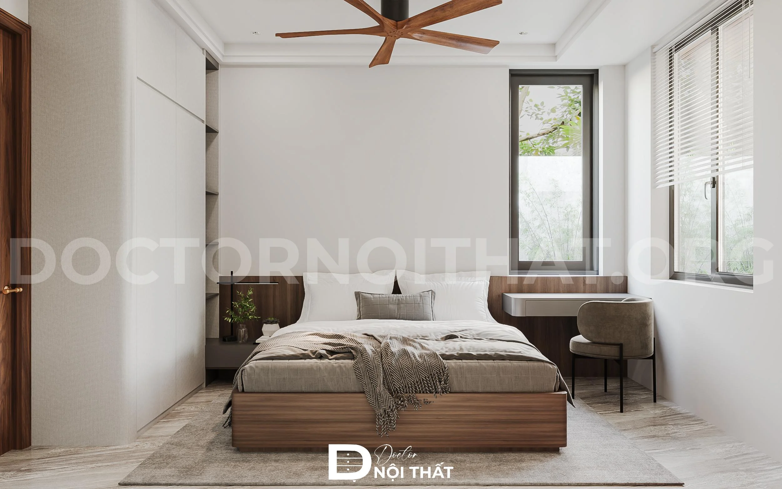Bố trí hệ thống cửa sổ trong phòng ngủ để tận dụng ánh sáng tự nhiên